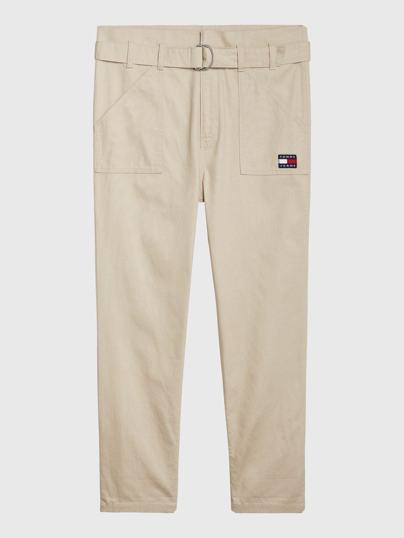 Pantalón Mom Paperbag Beige Tommy Jeans JN2-4