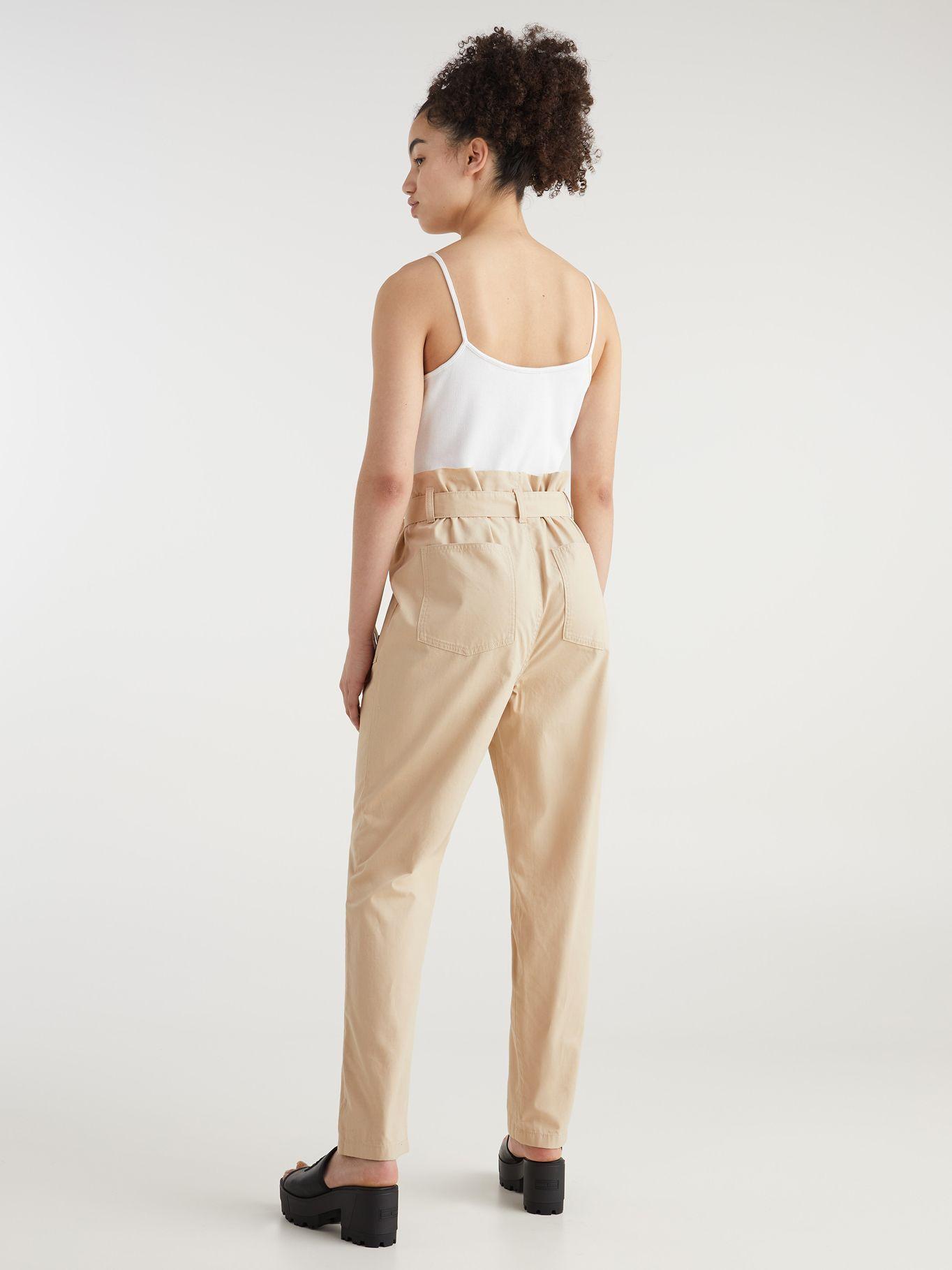 Pantalón Mom Paperbag Beige Tommy Jeans JN2-1
