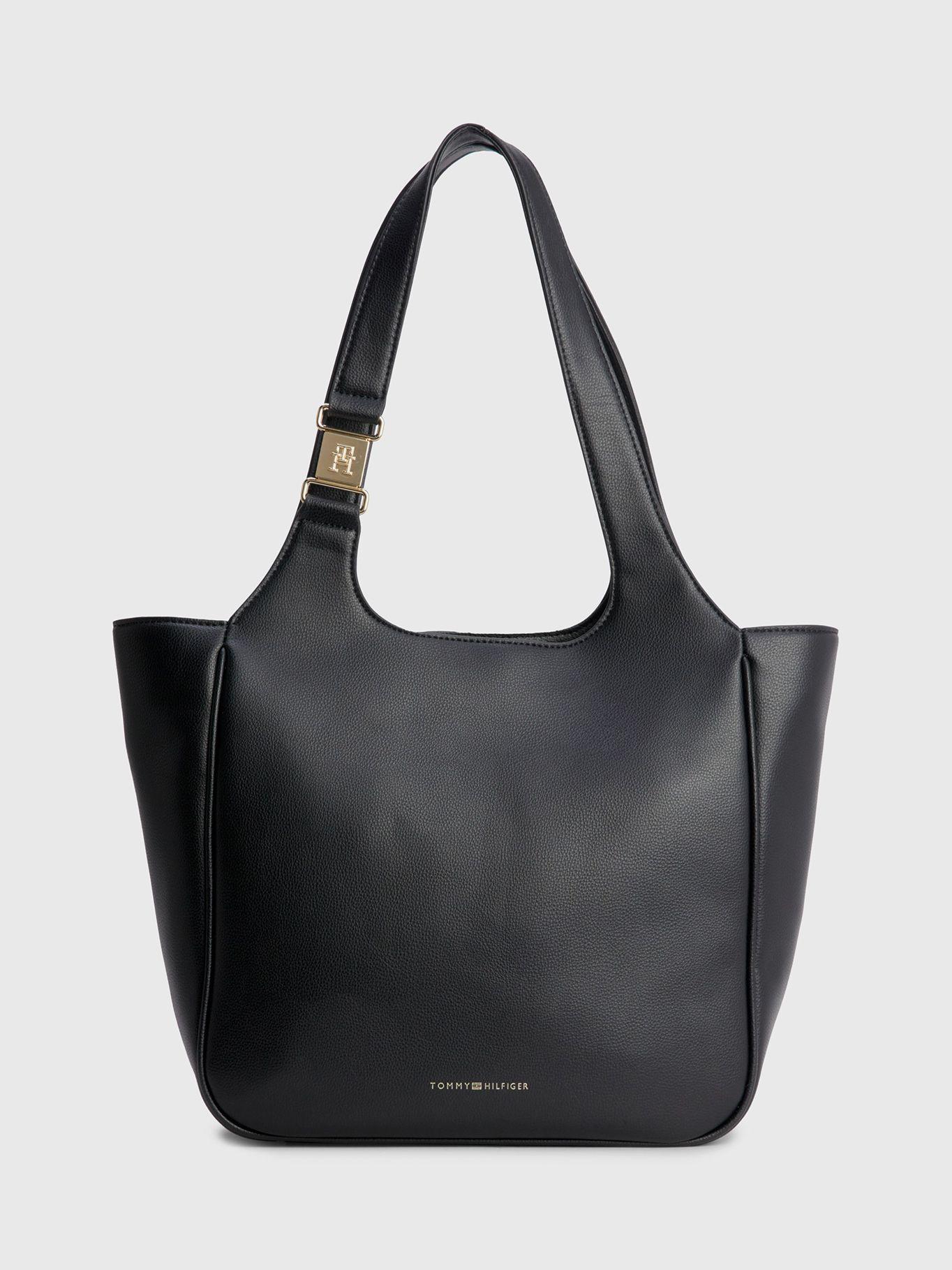 Tote Contemporary Solid Negro Tommy Hilfiger-0
