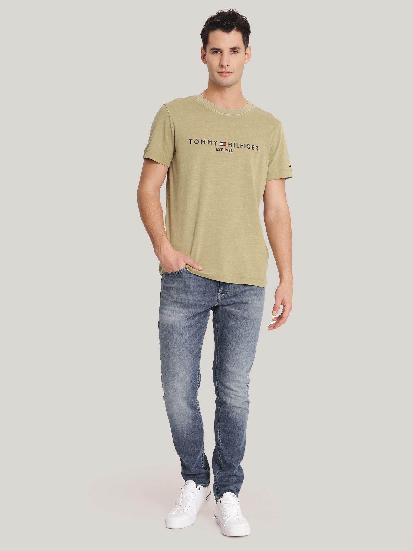 Polera Garment Dye Con Logo Verde Tommy Hilfiger-1
