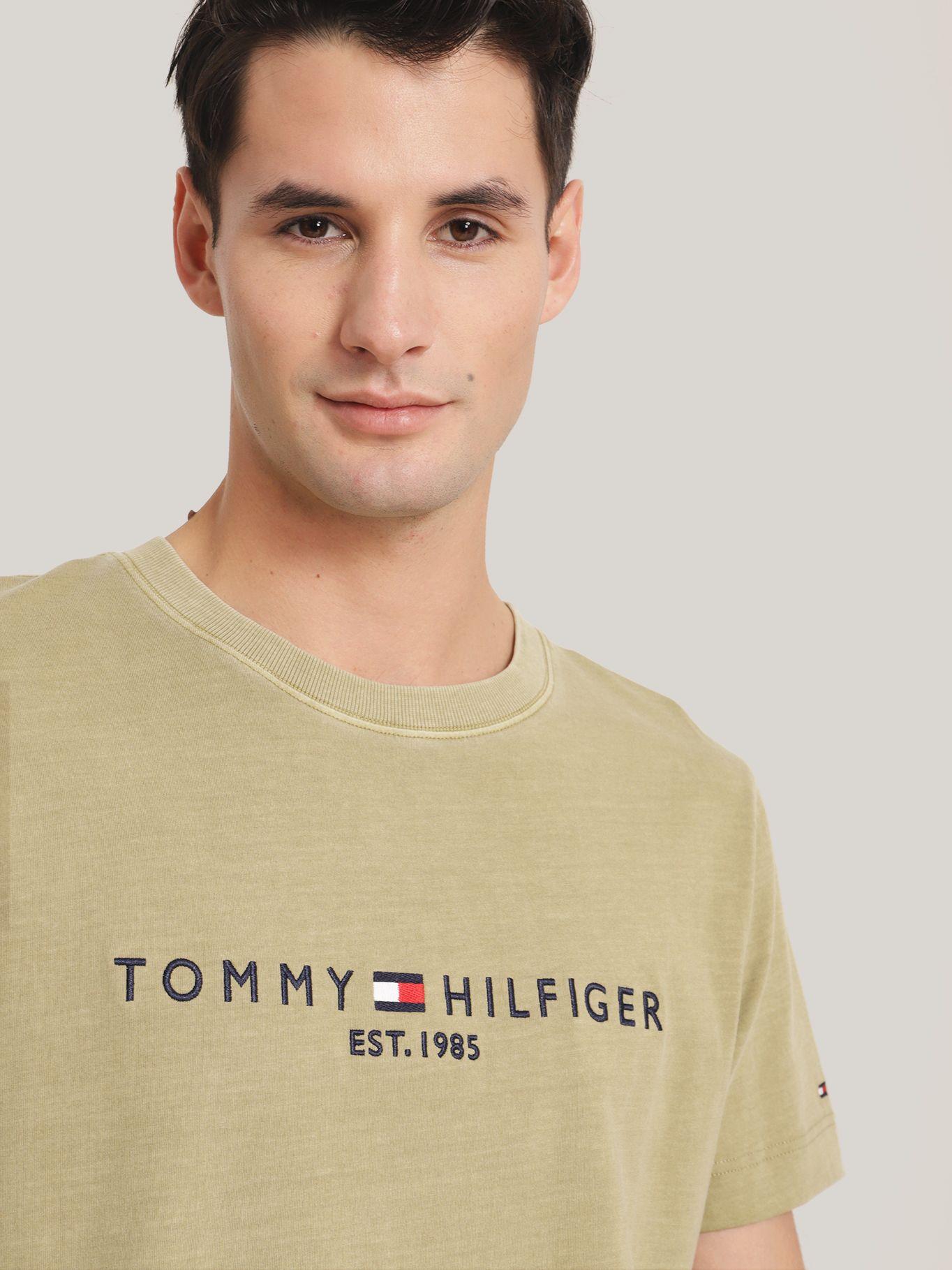 Polera Garment Dye Con Logo Verde Tommy Hilfiger-3