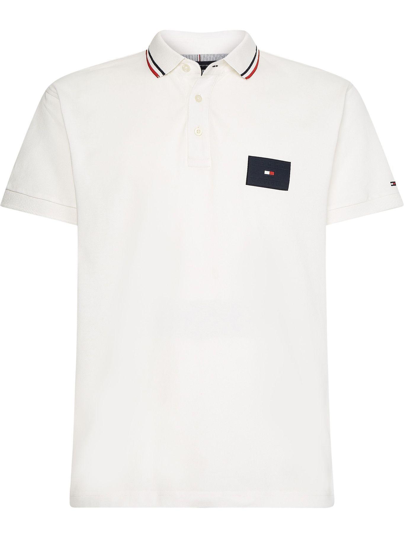 Polo Regular Con Ribete  Crema Tommy Hilfiger-0