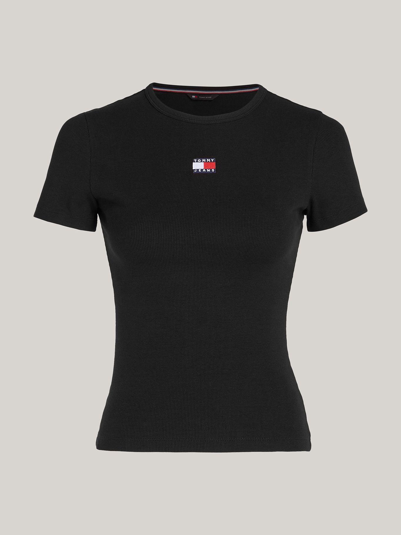 Polera Slim Fit Con Logo De Parche Negro Tommy Jeans-4
