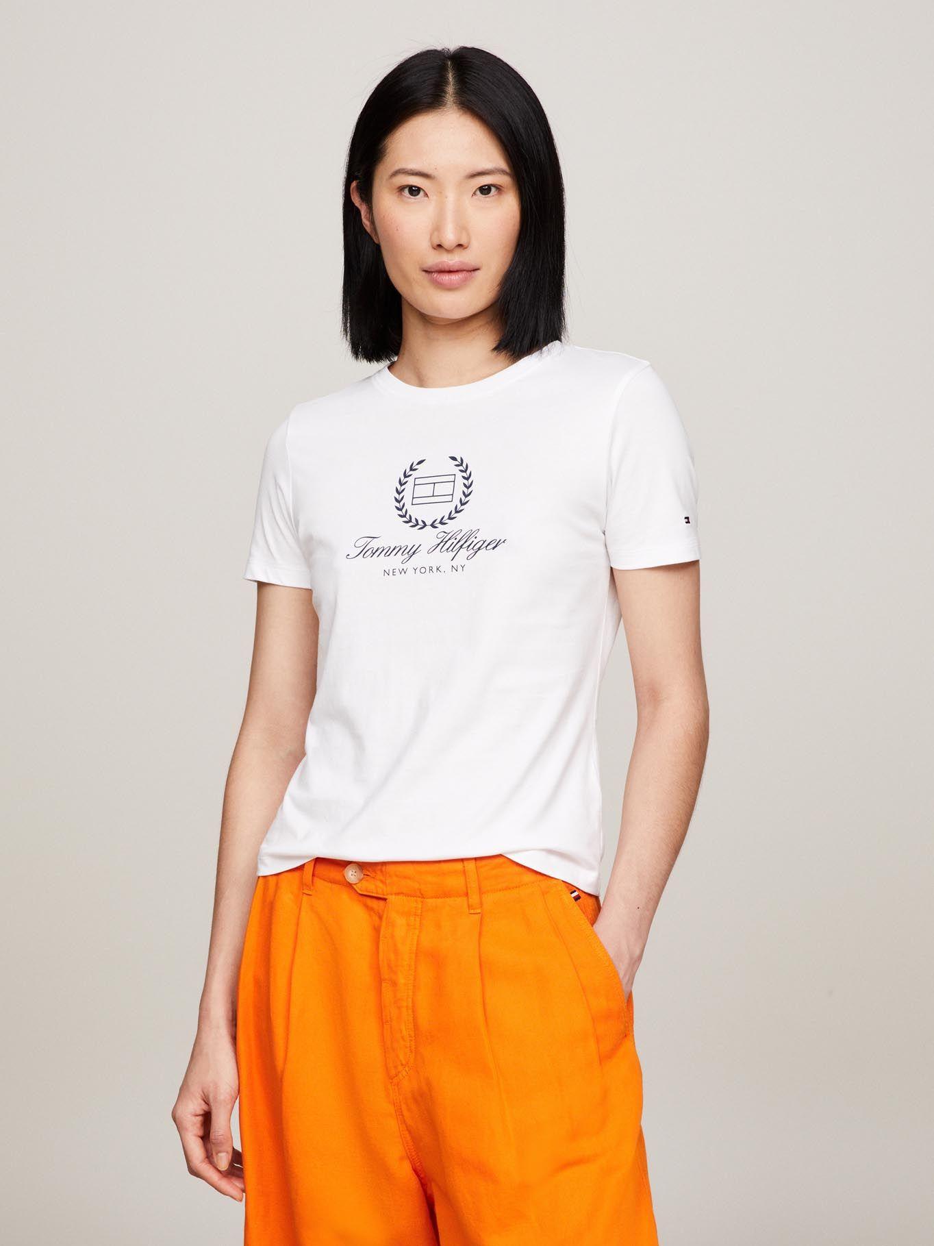 Polera Flag Logo Slim Fit Blanco Tommy Hilfiger-0