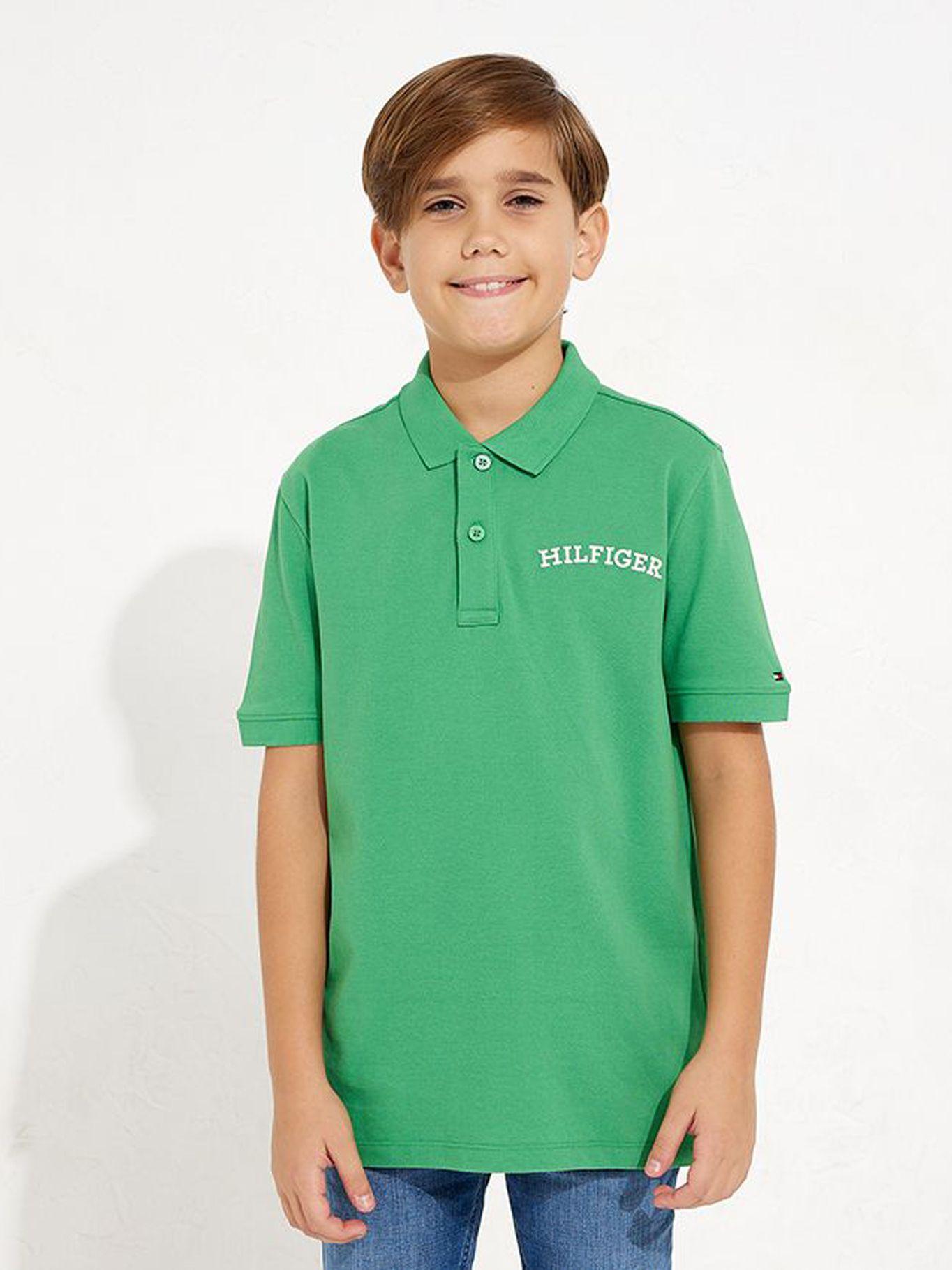 Polo Con Logo Arqueado Verde Tommy Hilfiger-0