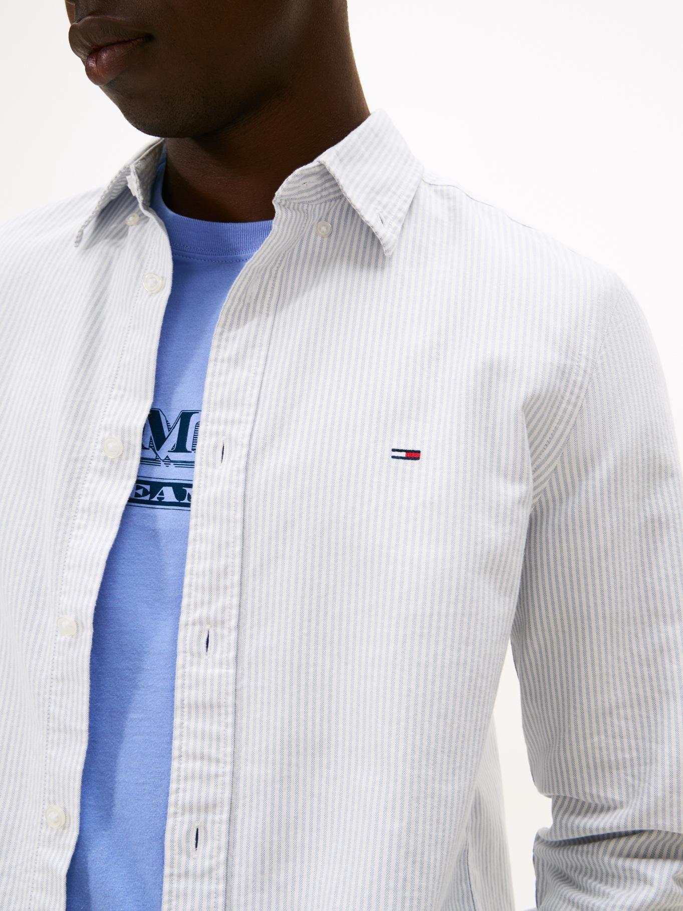 Camisa Diseño De Rayas Slim Fit Tommy Jeans Blanco-3