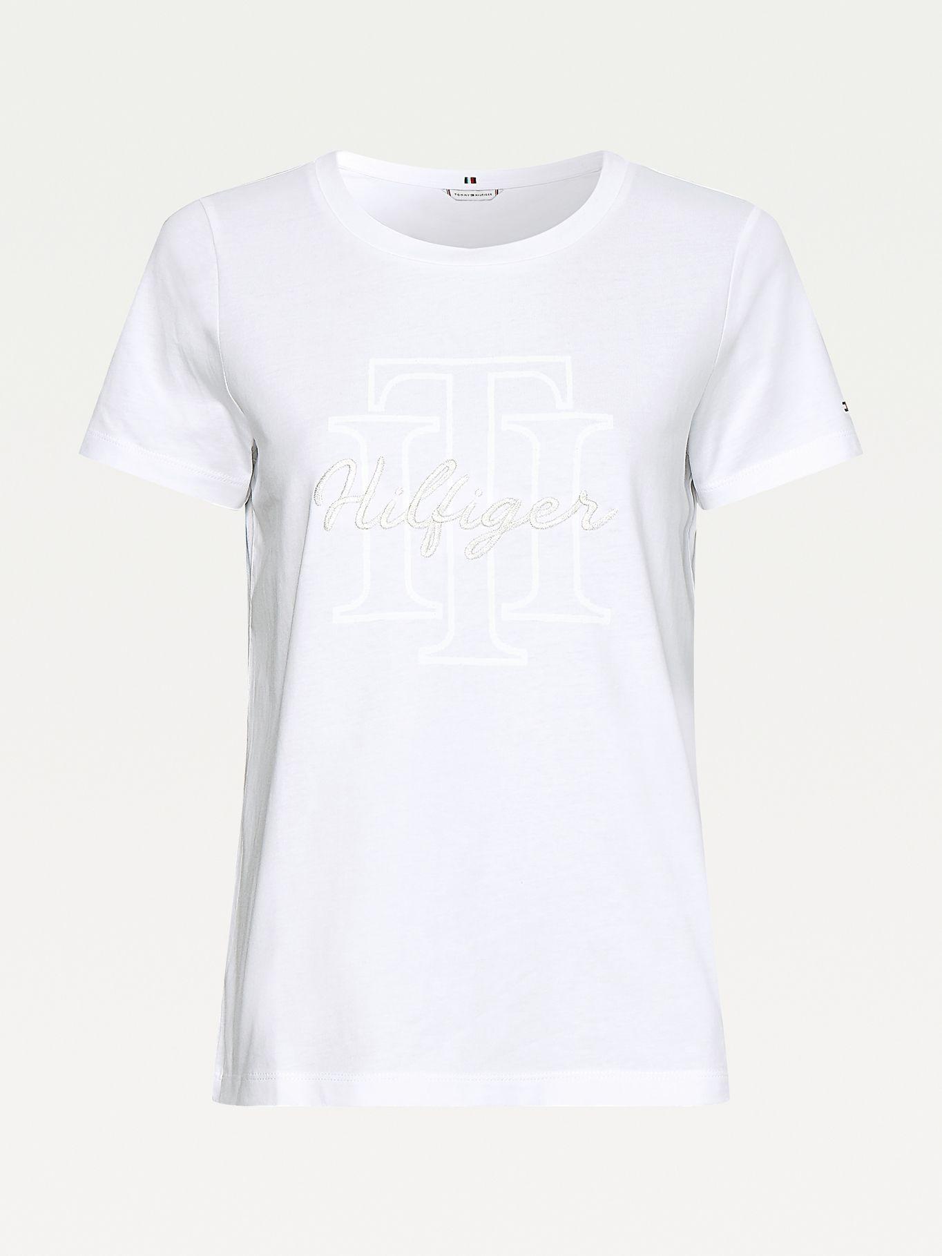 Polera Logo Script Blanco Tommy Hilfiger MY2-3