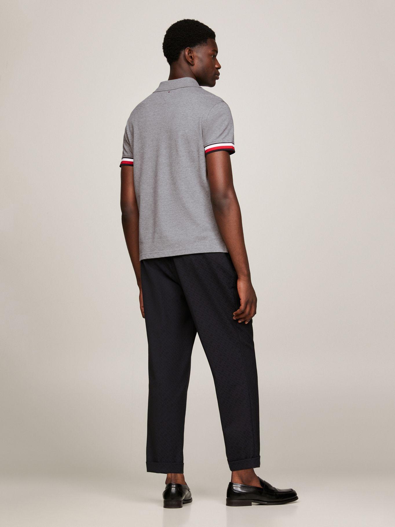 Polo Ribeteado Corte Slim Y Logo Gris Tommy Hilfiger-2