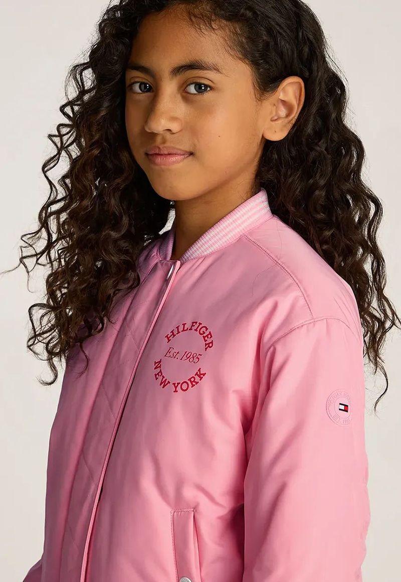 Chaqueta Bomber Varsity De Satén Rosado Tommy Hilfiger-2