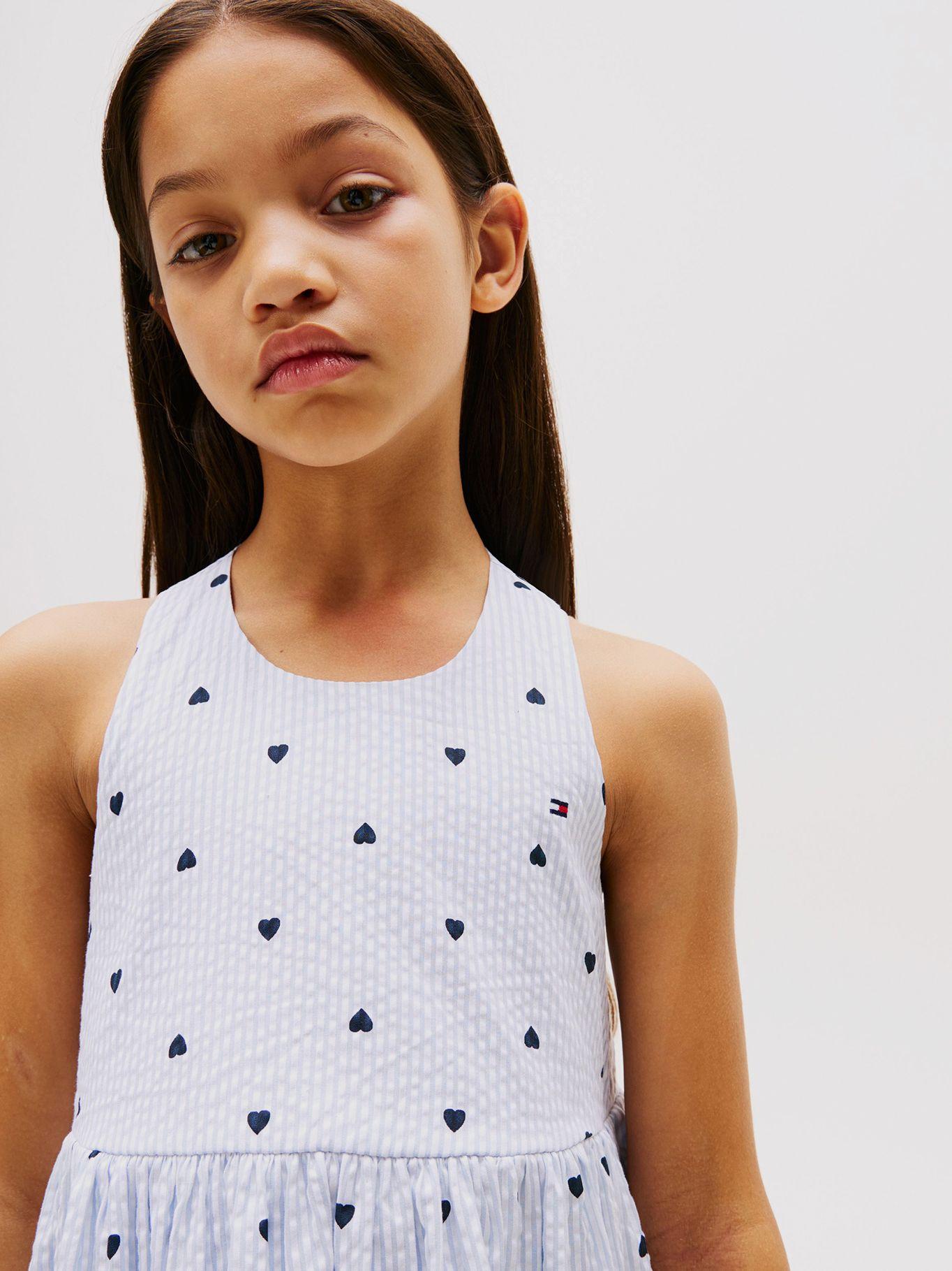 Vestido Mil Rayas Sin Manga Celeste Tommy Hilfiger-3