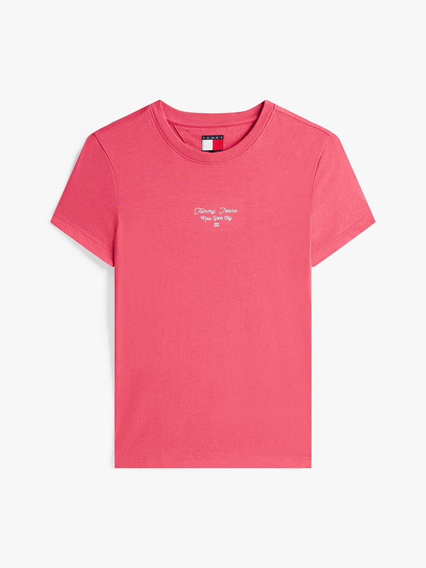 Polera Slim Fit Logo Essential Rosado Tommy Jeans-4