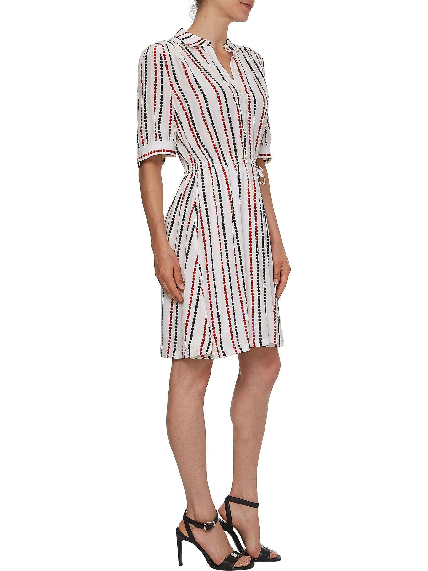 Vestido De Lunares Con Corte Evasé Blanco Tommy Hilfiger-2