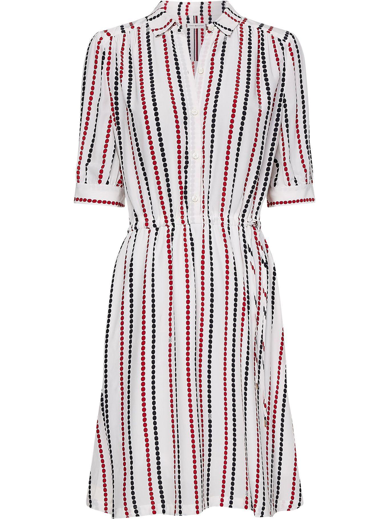 Vestido De Lunares Con Corte Evasé Blanco Tommy Hilfiger-3