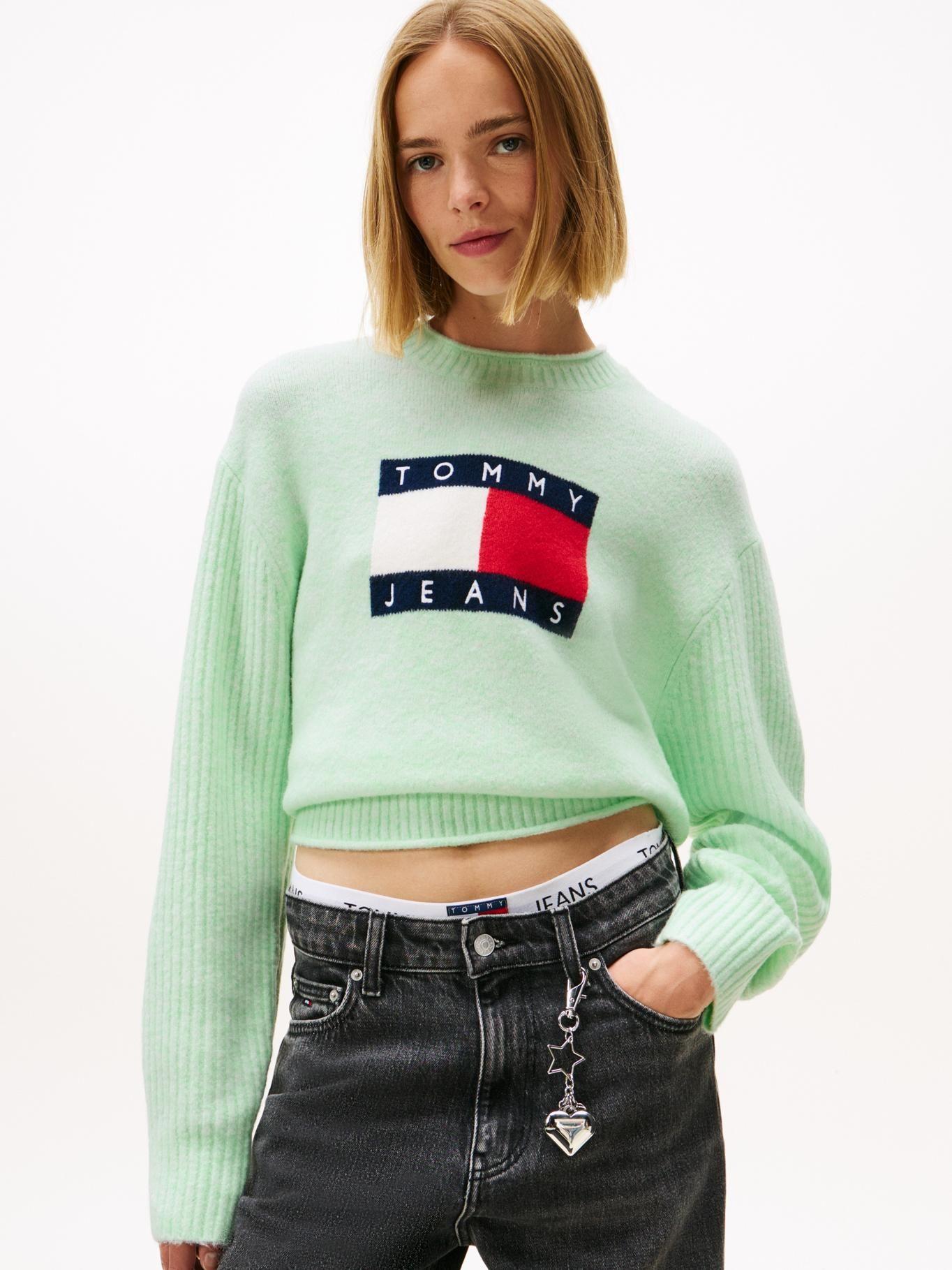 Sweater Jaspeado Con Logo Verde Tommy Jeans-0