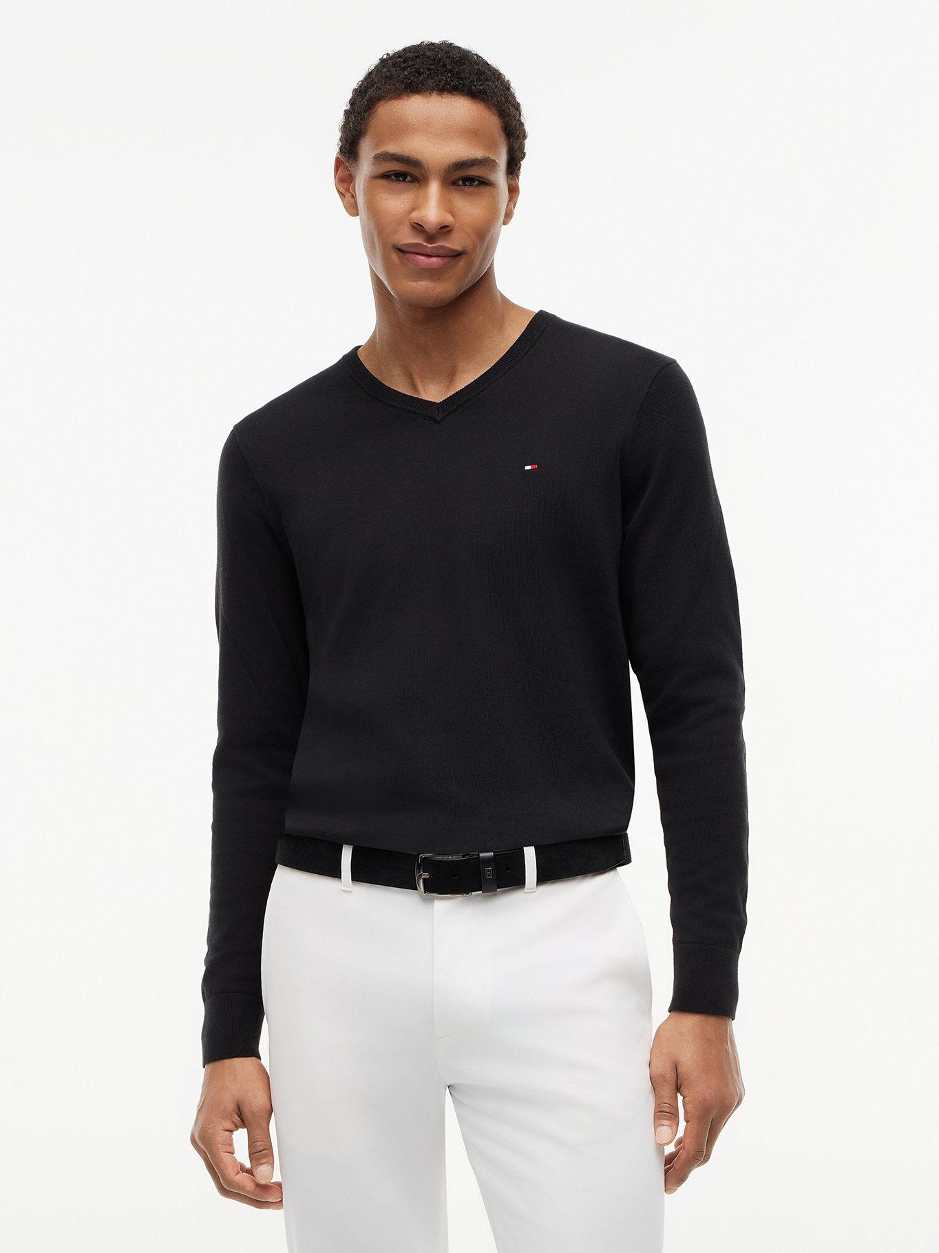 Sweater Essential Con Cuello V Tommy Hilfiger Negro-0