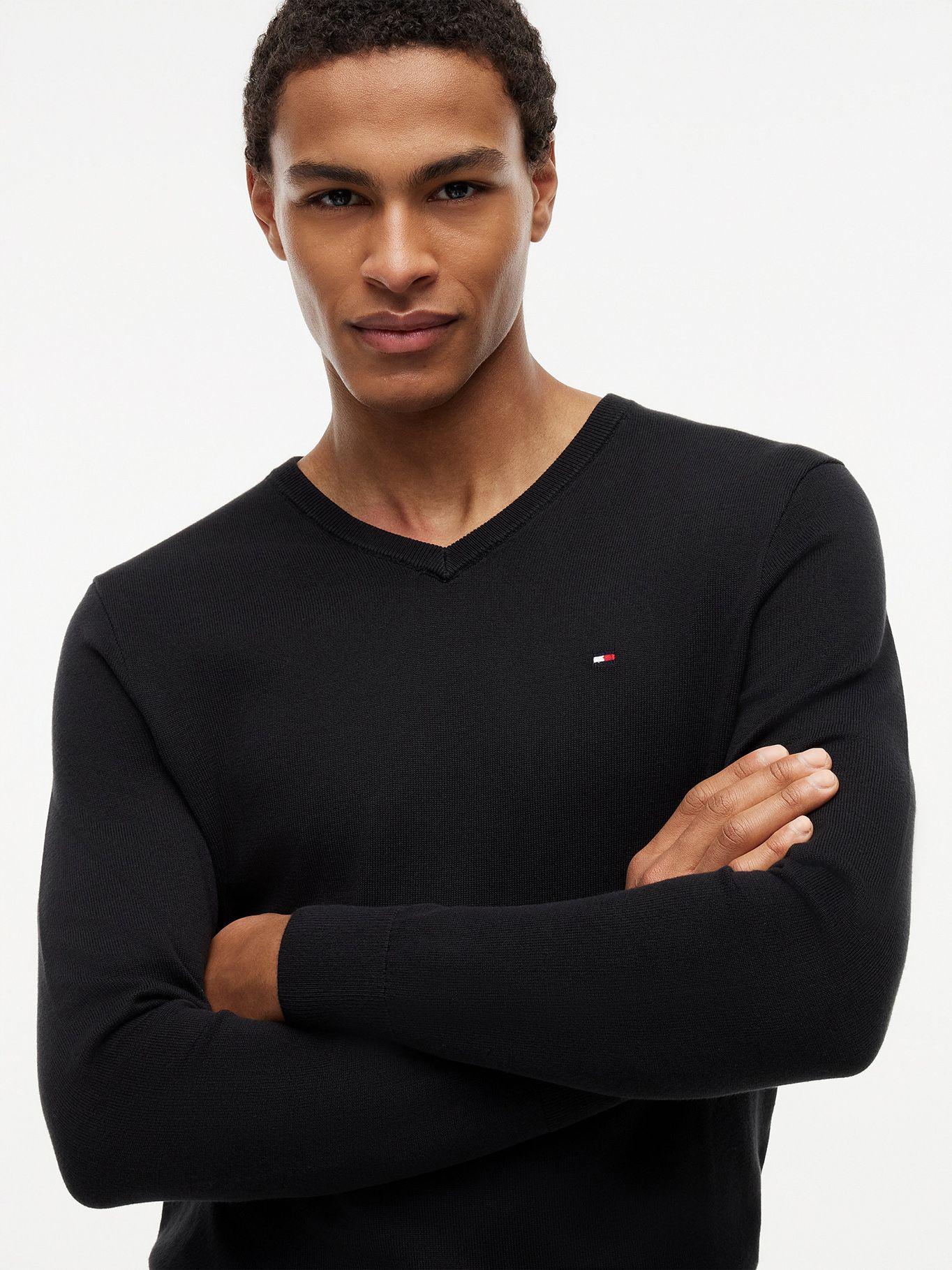Sweater Essential Con Cuello V Tommy Hilfiger Negro-3