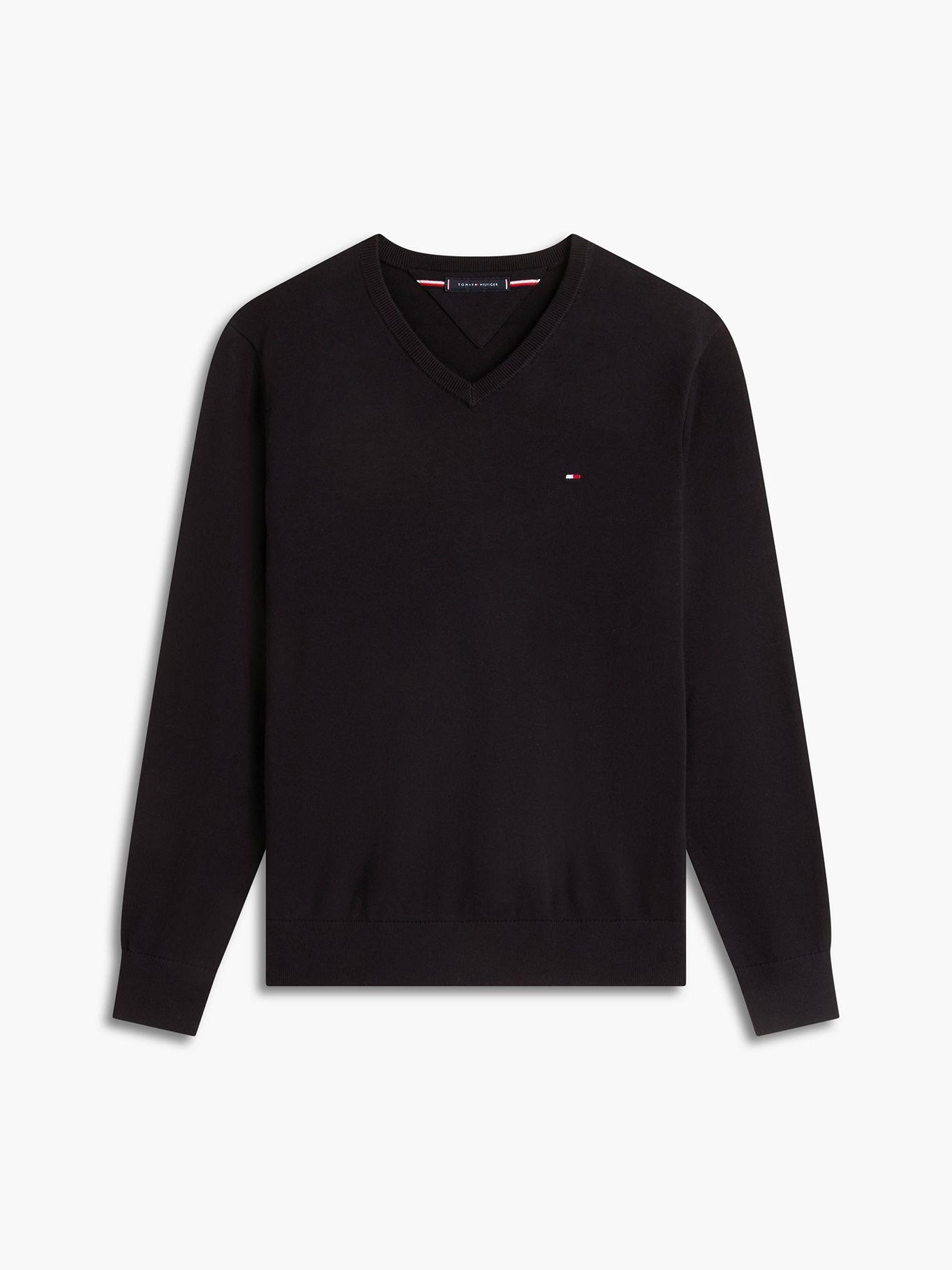 Sweater Essential Con Cuello V Tommy Hilfiger Negro-4