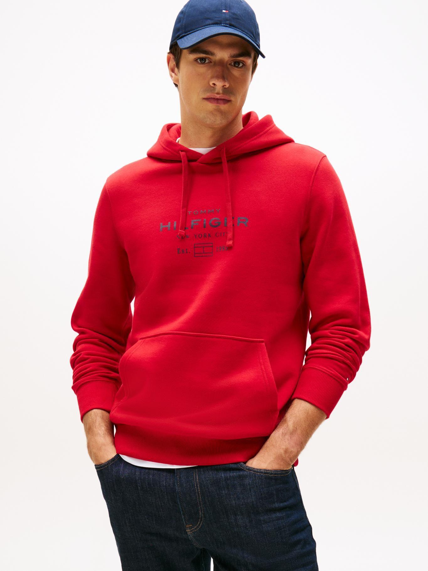 Polerón Hoodie Oval Logo Gráfico Rojo Tommy Hilfiger-0