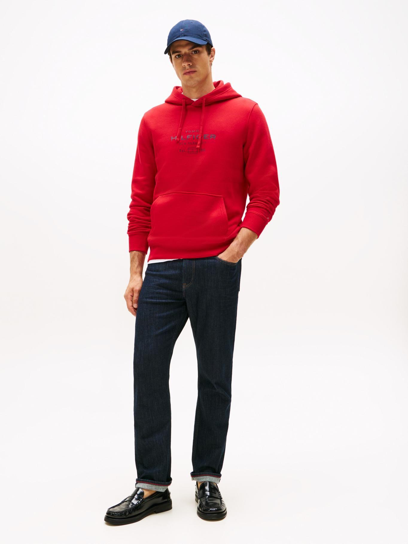 Polerón Hoodie Oval Logo Gráfico Rojo Tommy Hilfiger-1
