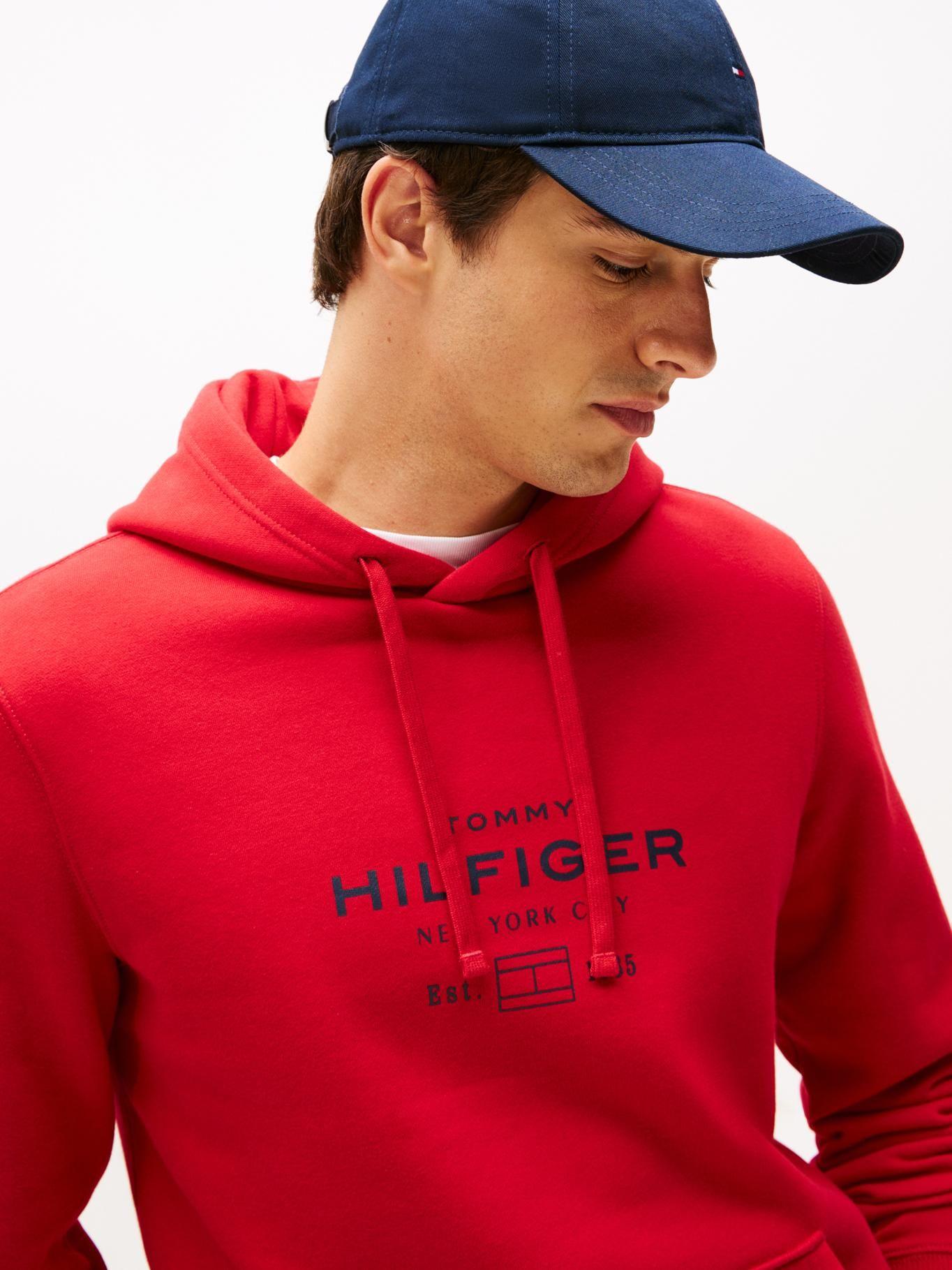Polerón Hoodie Oval Logo Gráfico Rojo Tommy Hilfiger-3