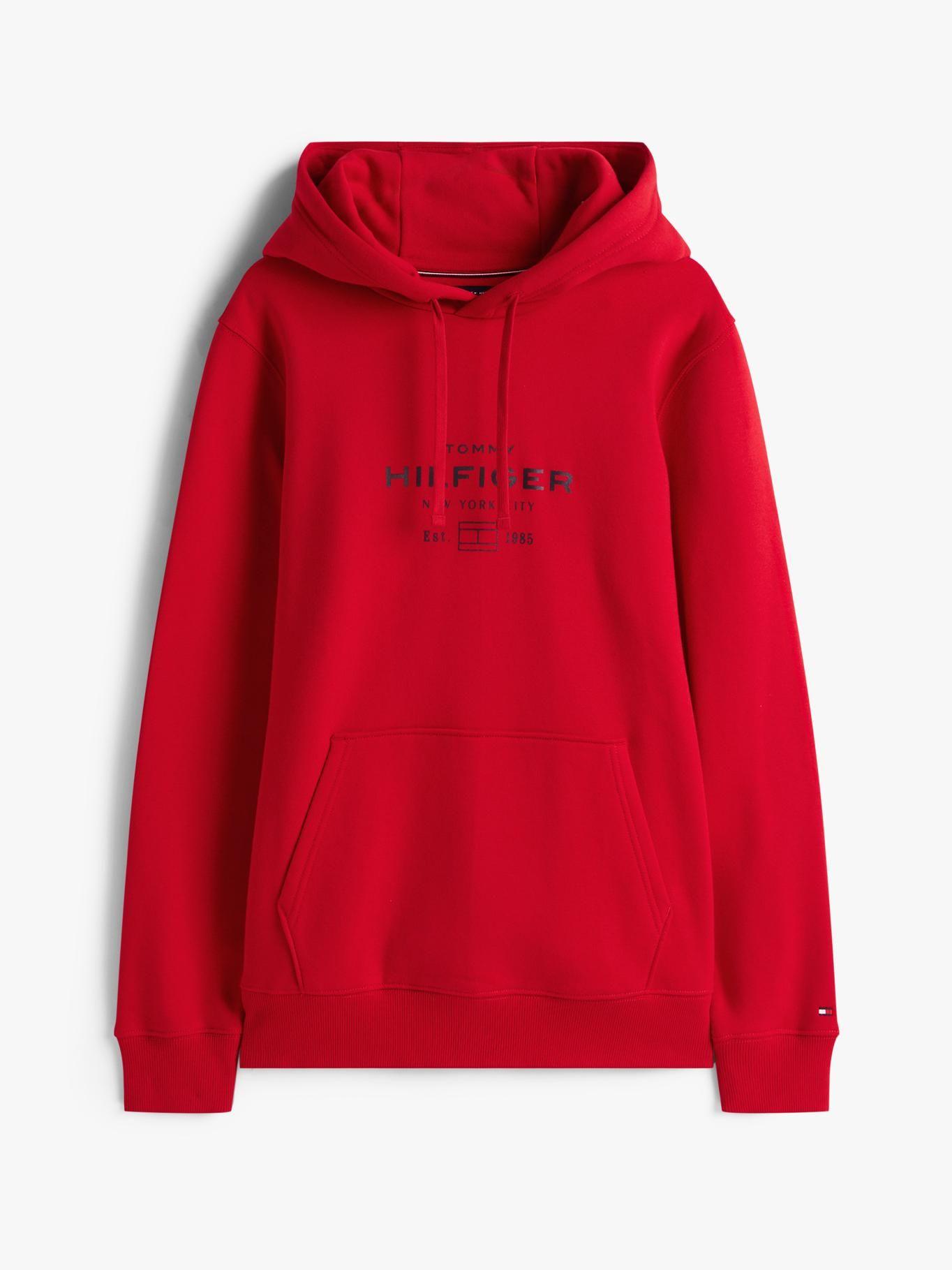 Polerón Hoodie Oval Logo Gráfico Rojo Tommy Hilfiger-4