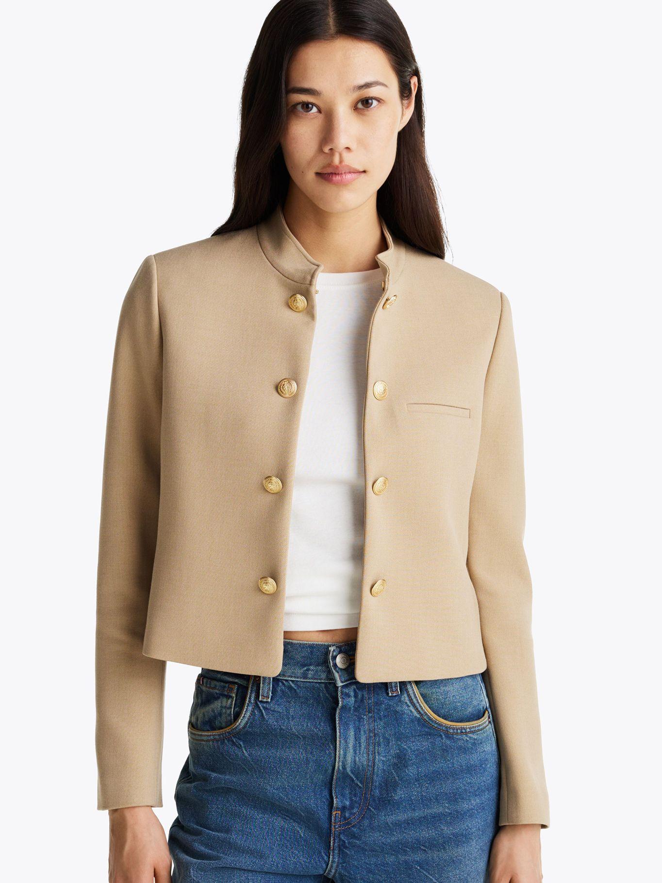 Chaqueta Slin Fit De Cuello Mao Beige Tommy Hilfiger-0