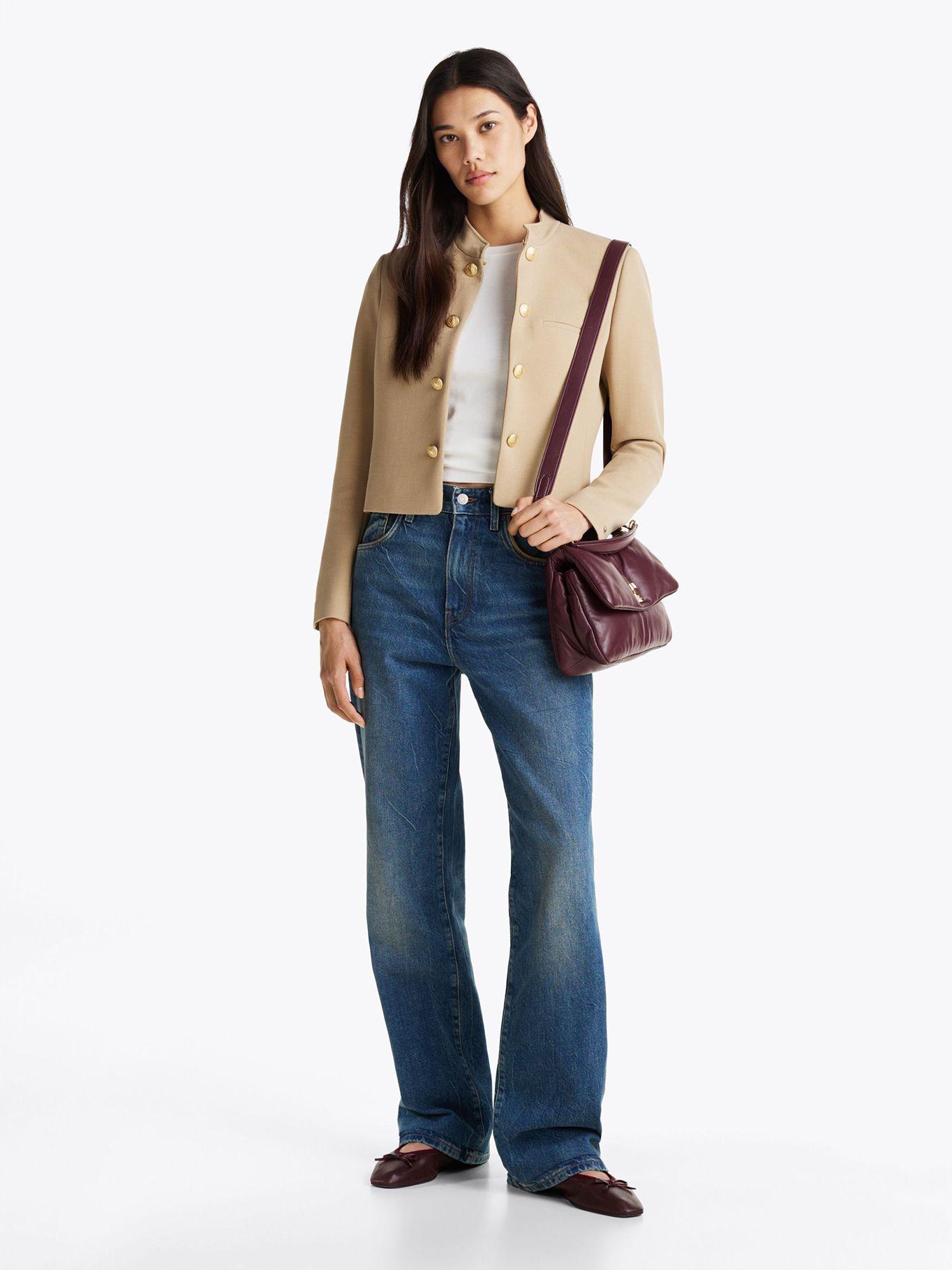 Chaqueta Slin Fit De Cuello Mao Beige Tommy Hilfiger-1