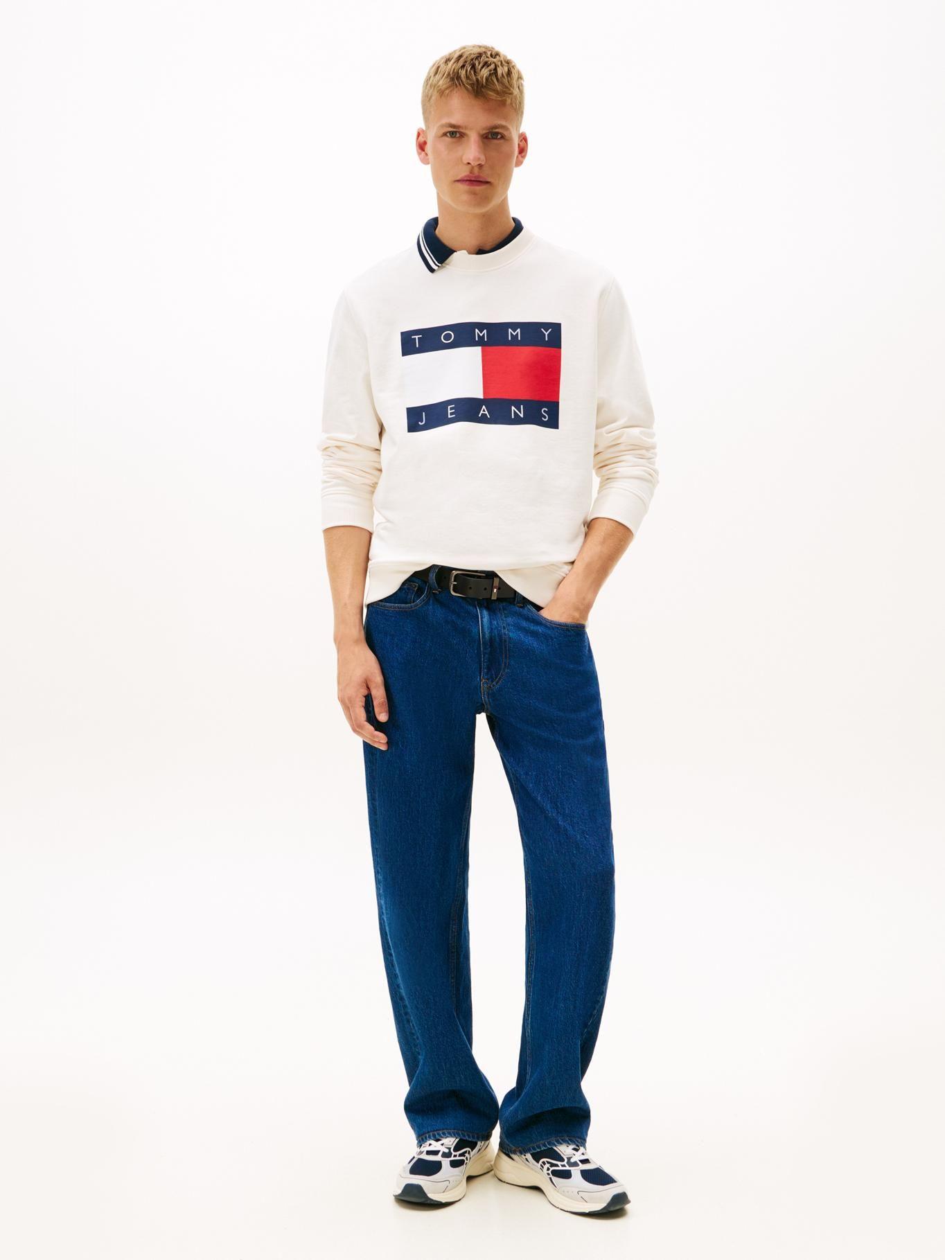 Polerón Con Bandera Estampada Tommy Jeans Blanco-1