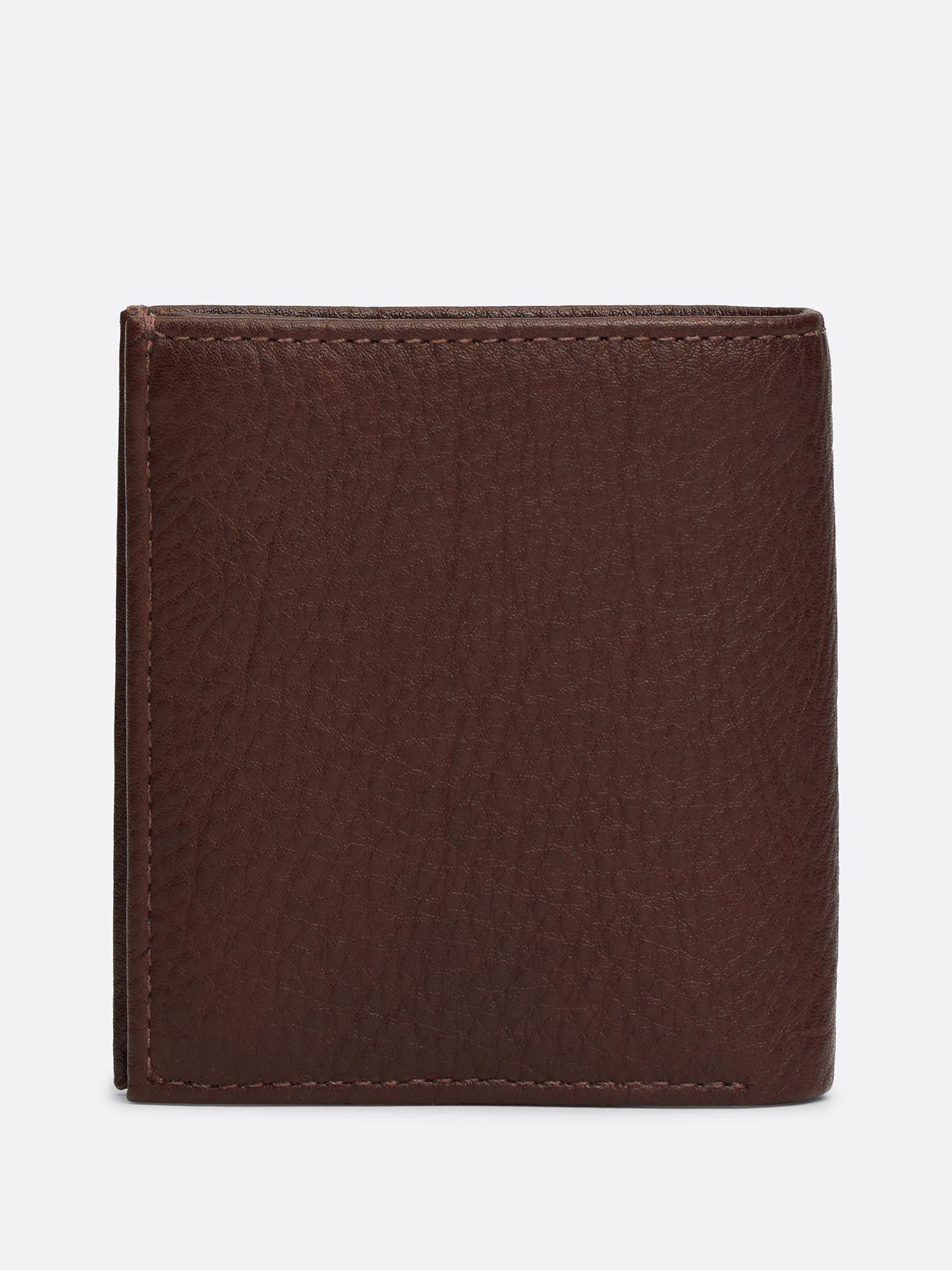 Billetera Trifold De Cuero Café Tommy Hilfiger-1