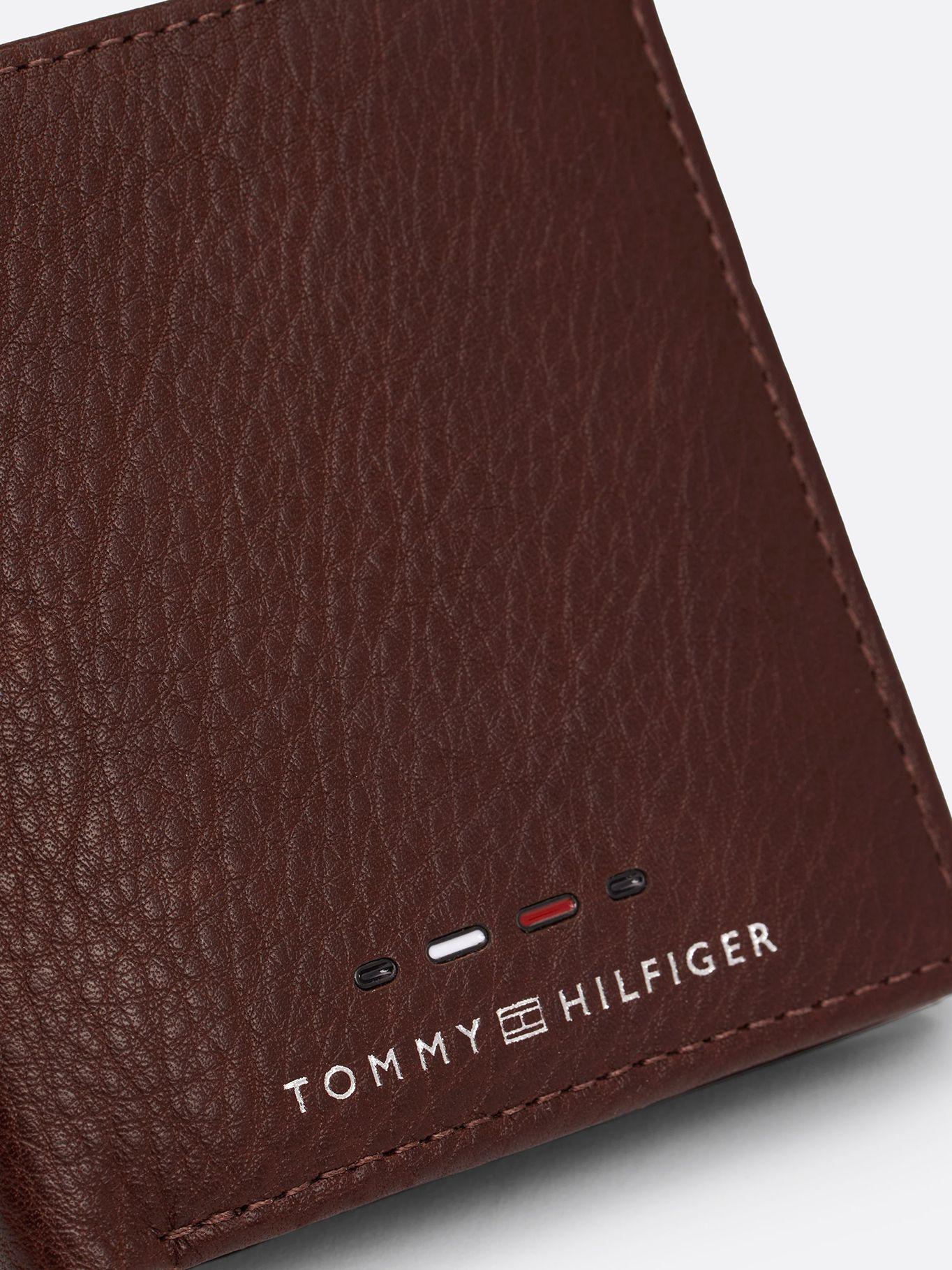 Billetera Trifold De Cuero Café Tommy Hilfiger-2