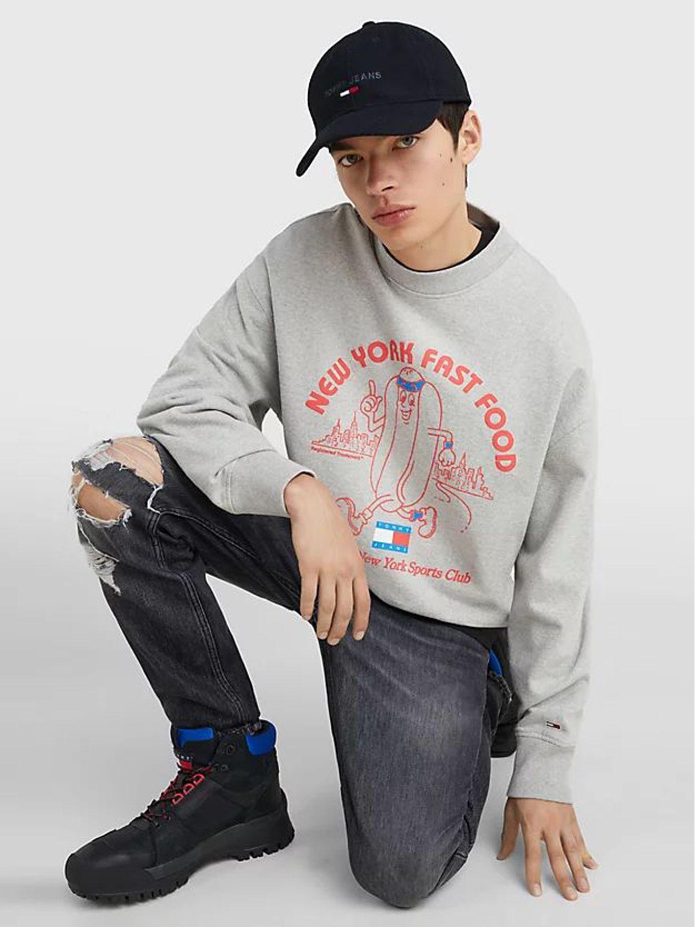 Polerón Relaxed Sport Logo Gris Tommy Jeans-3
