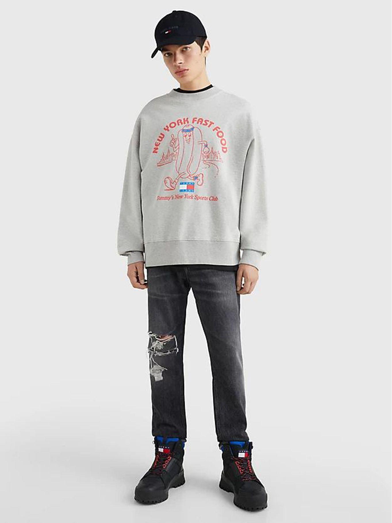 Polerón Relaxed Sport Logo Gris Tommy Jeans-1