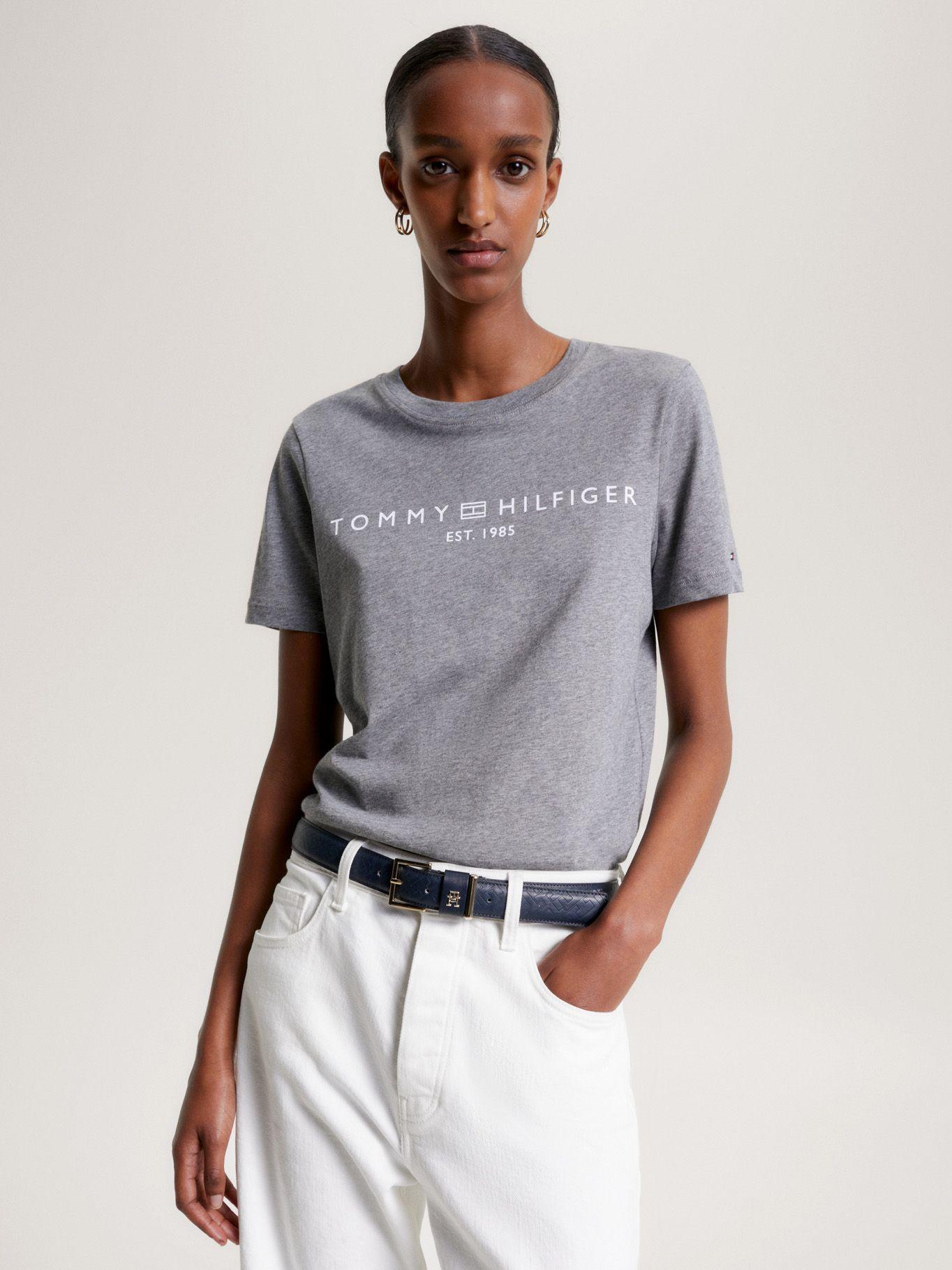 Polera Signature Con Logo Gris PJ8 Tommy Hilfiger-0