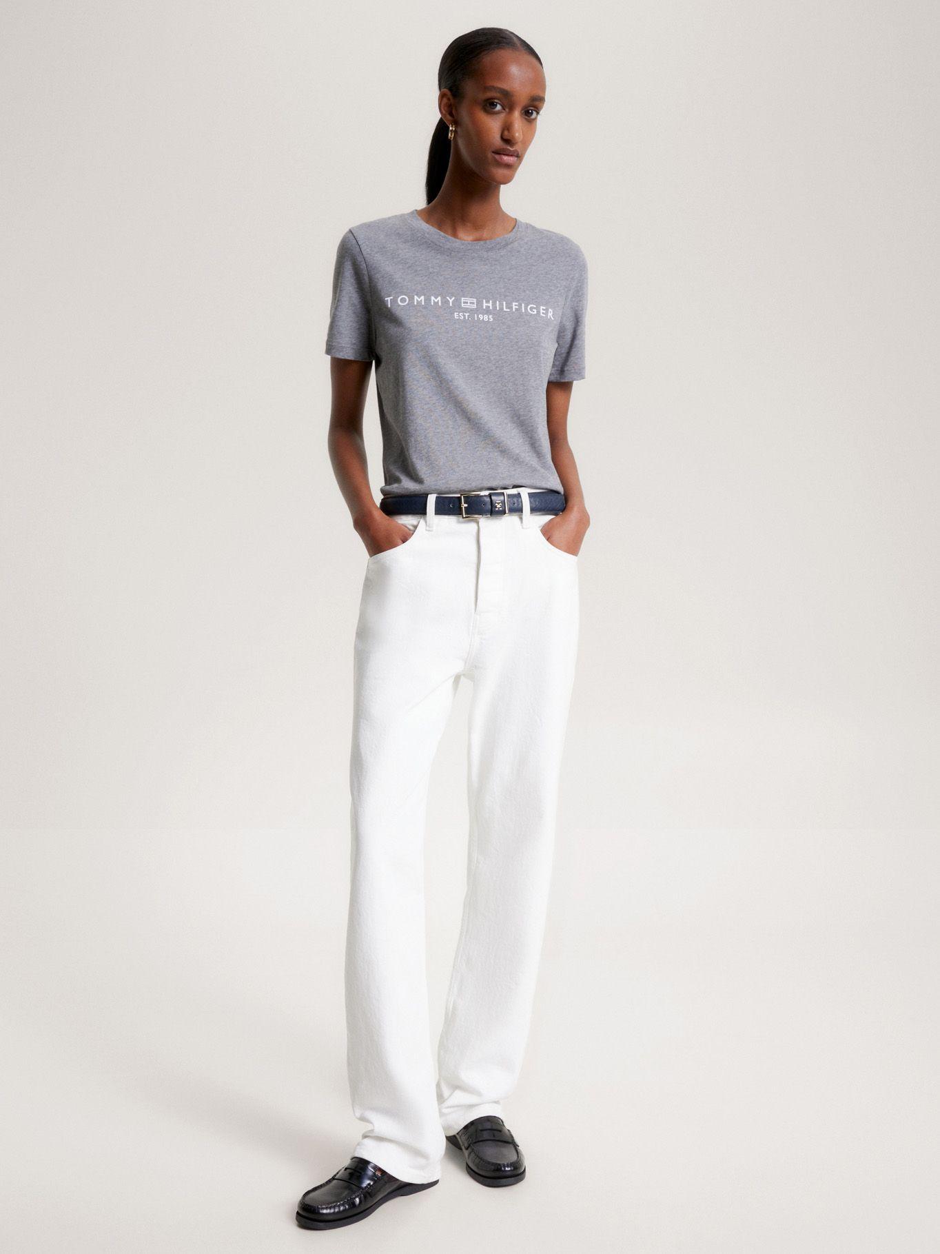 Polera Signature Con Logo Gris PJ8 Tommy Hilfiger-1
