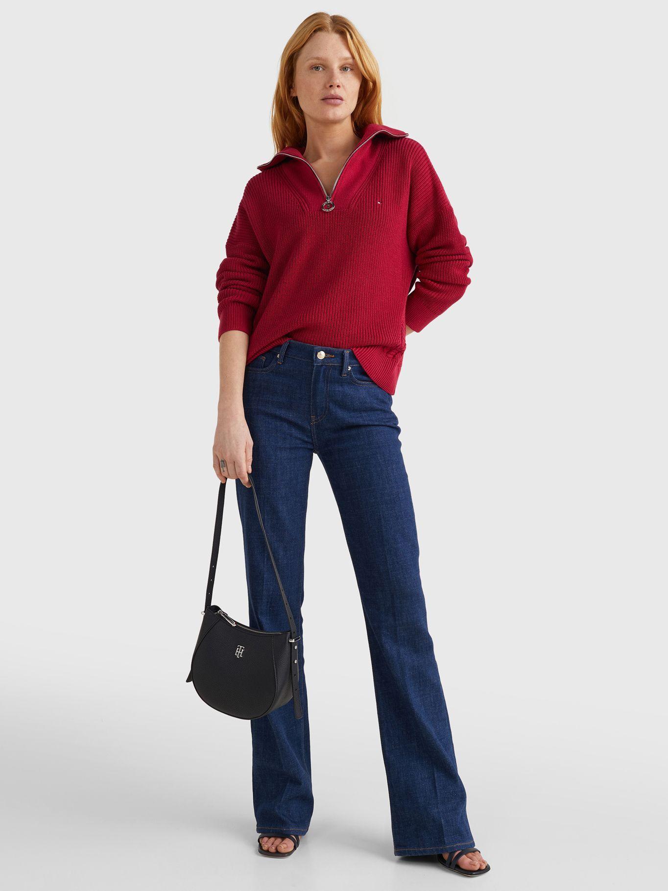 Sweater Relaxed Half Zip Rojo Tommy Hilfiger-5