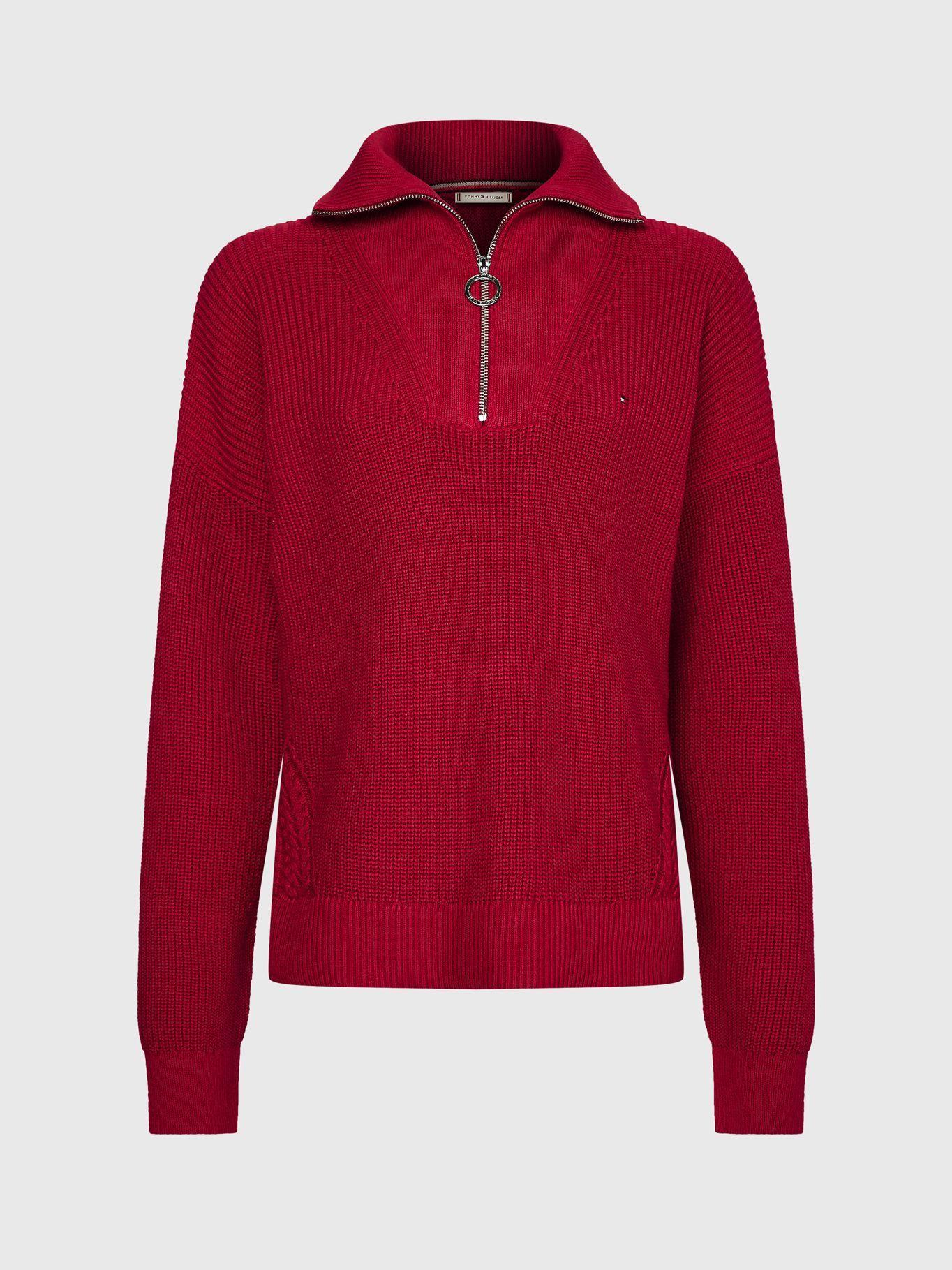 Sweater Relaxed Half Zip Rojo Tommy Hilfiger-0