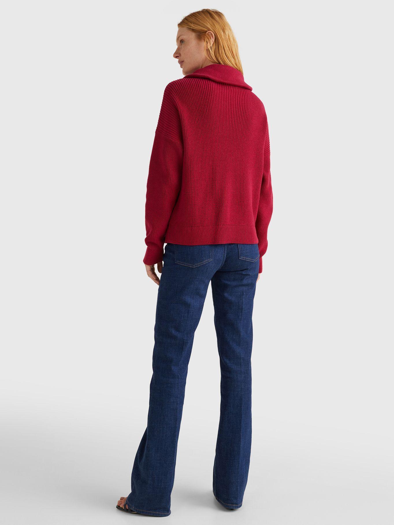 Sweater Relaxed Half Zip Rojo Tommy Hilfiger-1