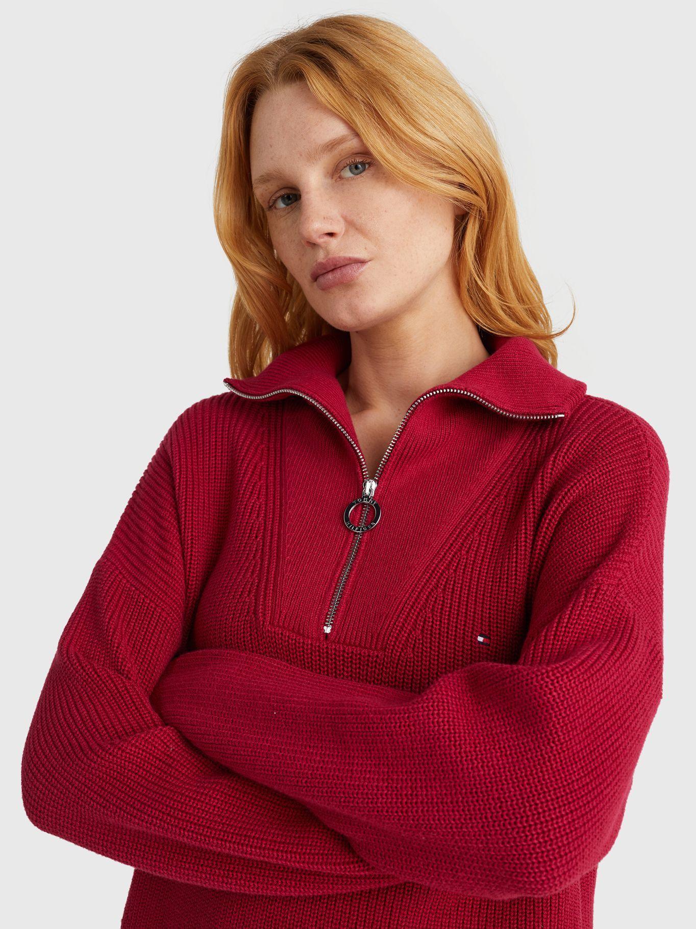 Sweater Relaxed Half Zip Rojo Tommy Hilfiger-2