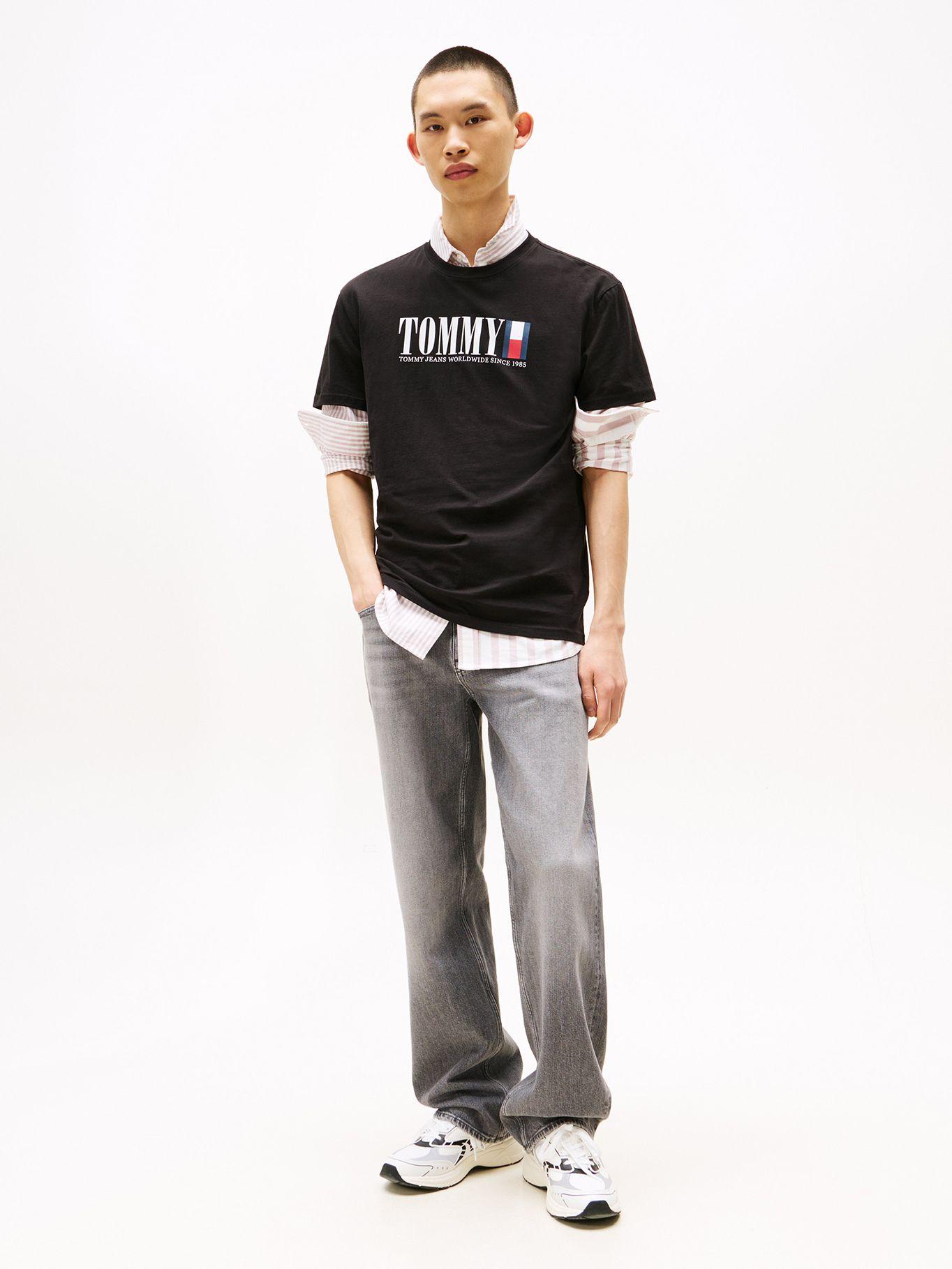 Polera C-Neck Con Logo Negro BDS Tommy Jeans-1