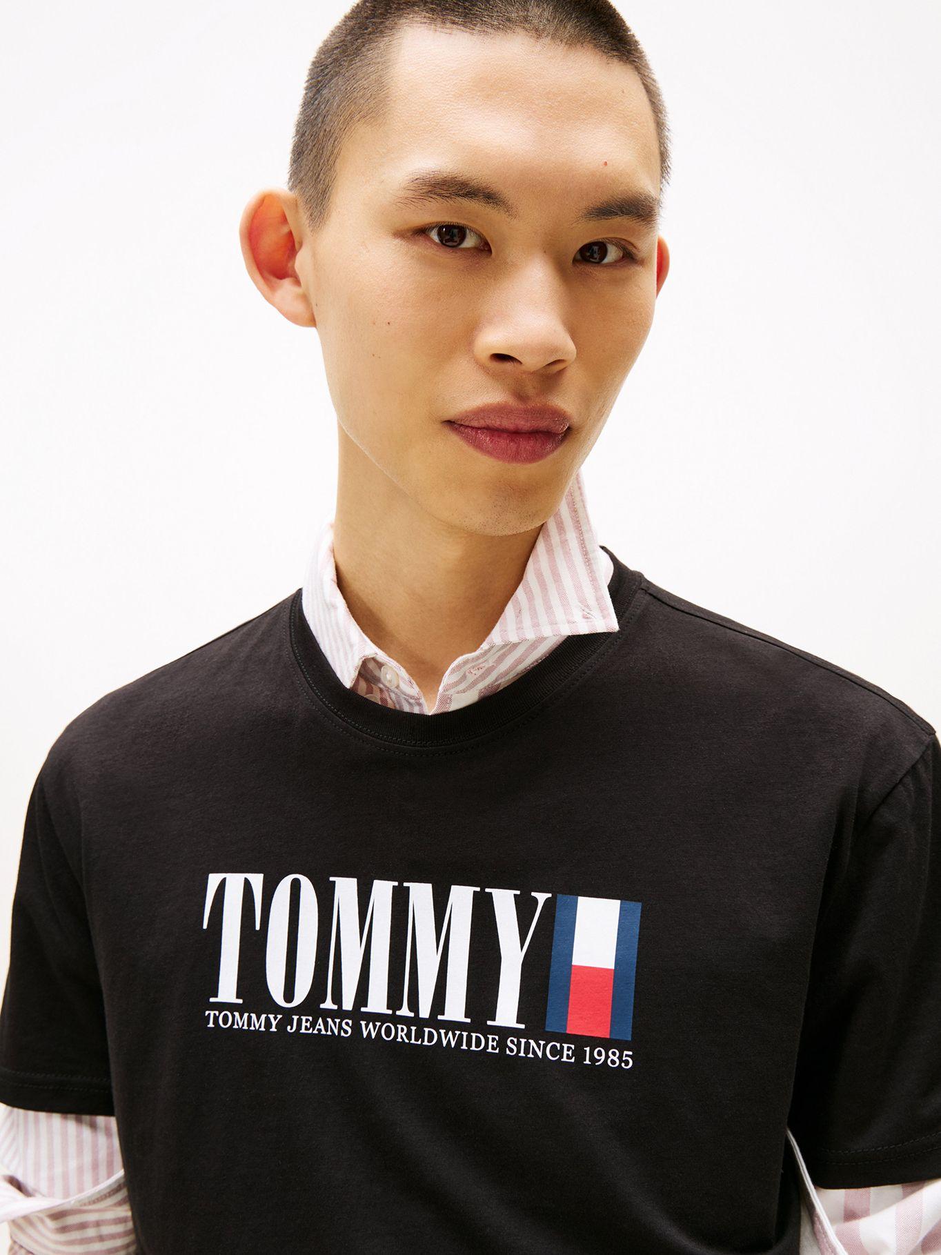 Polera C-Neck Con Logo Negro BDS Tommy Jeans-3