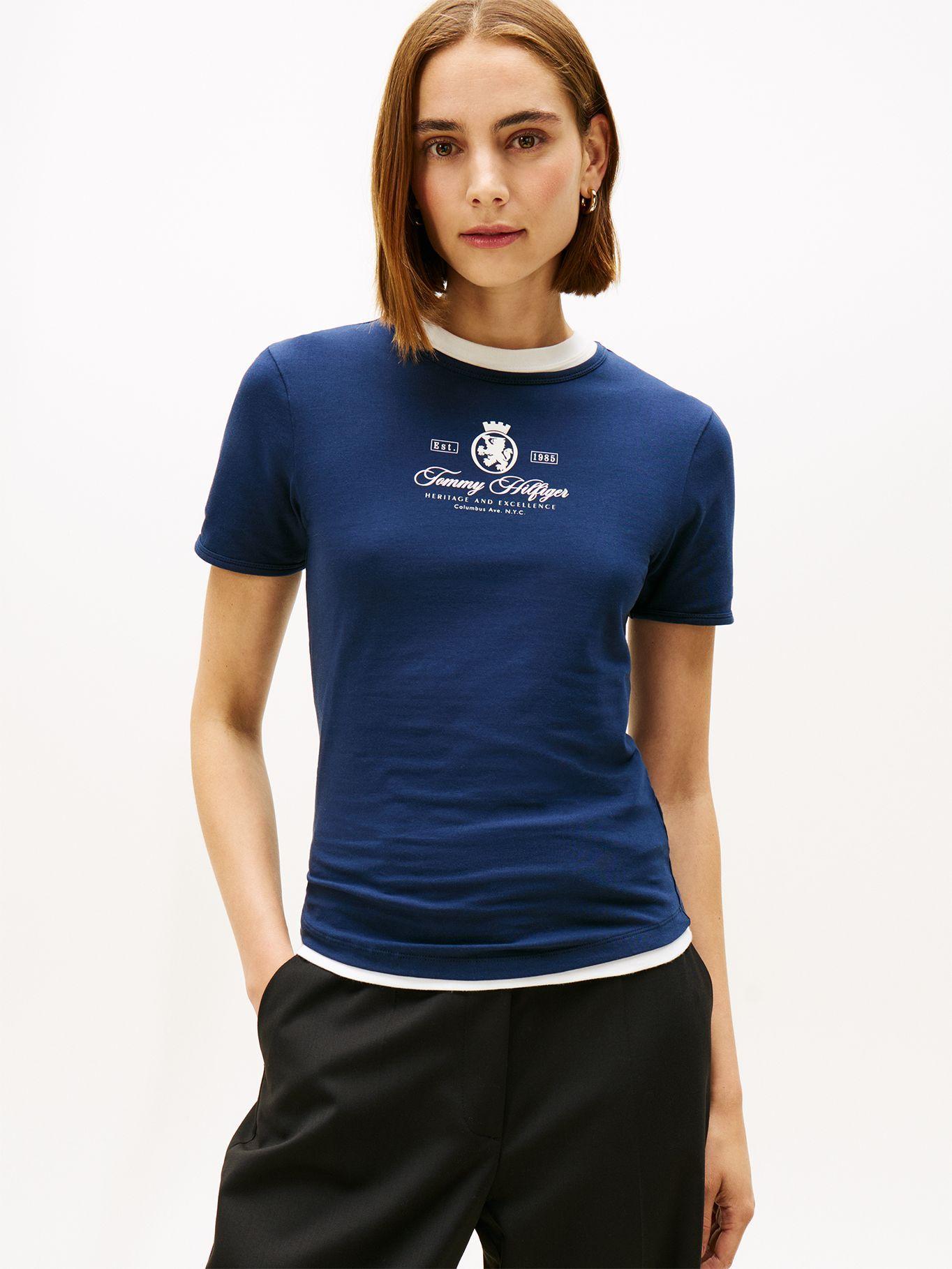 Polera Varsity Slim Fit Azul Tommy Hilfiger-0