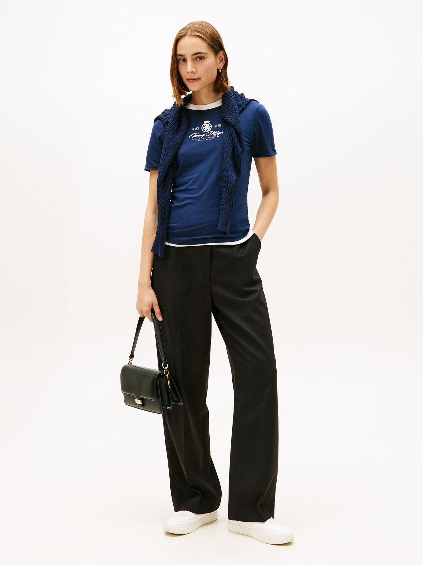 Polera Varsity Slim Fit Azul Tommy Hilfiger-1