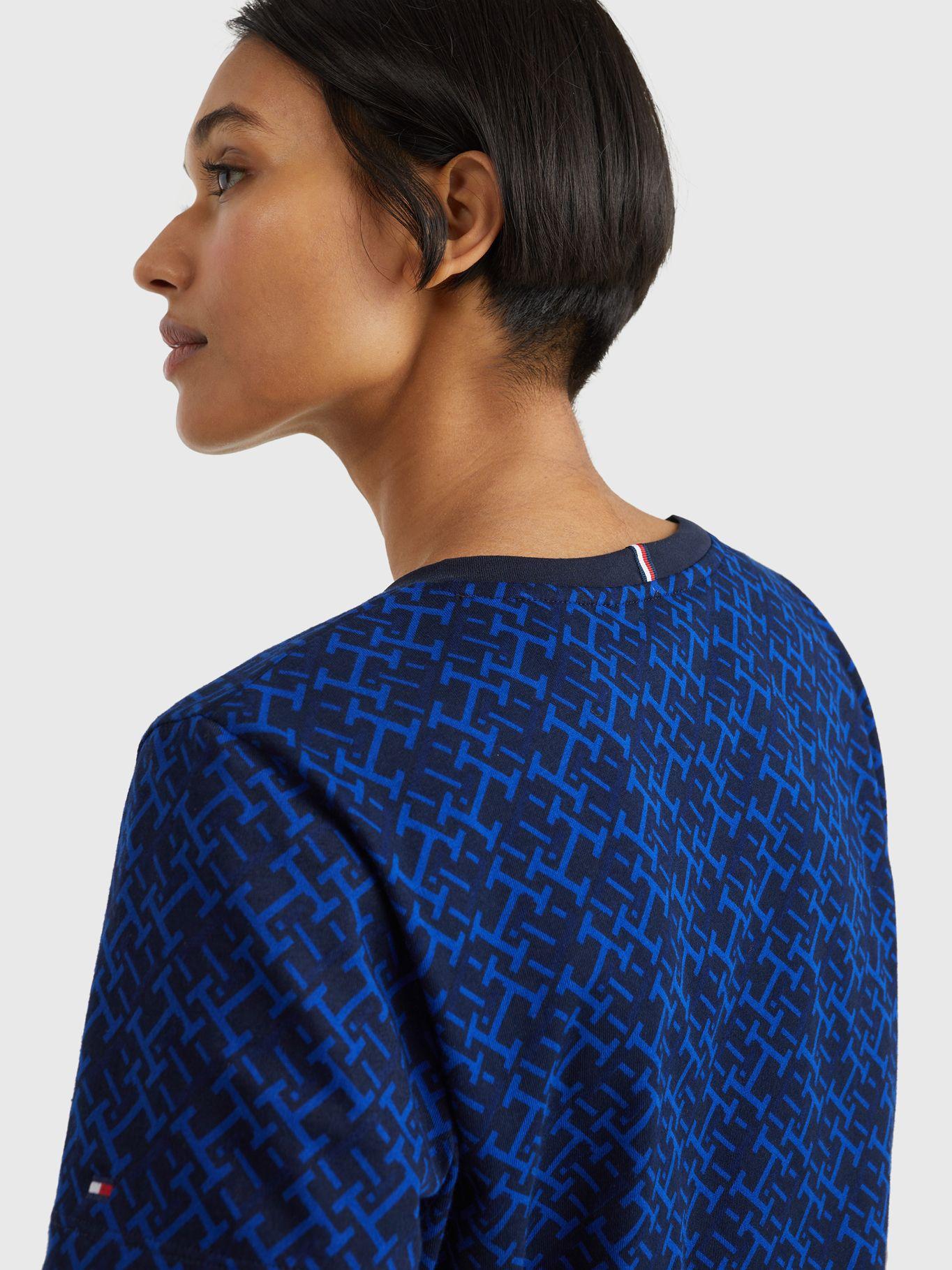 Polera Monogram Print Regular Azul Tommy Hilfiger-3