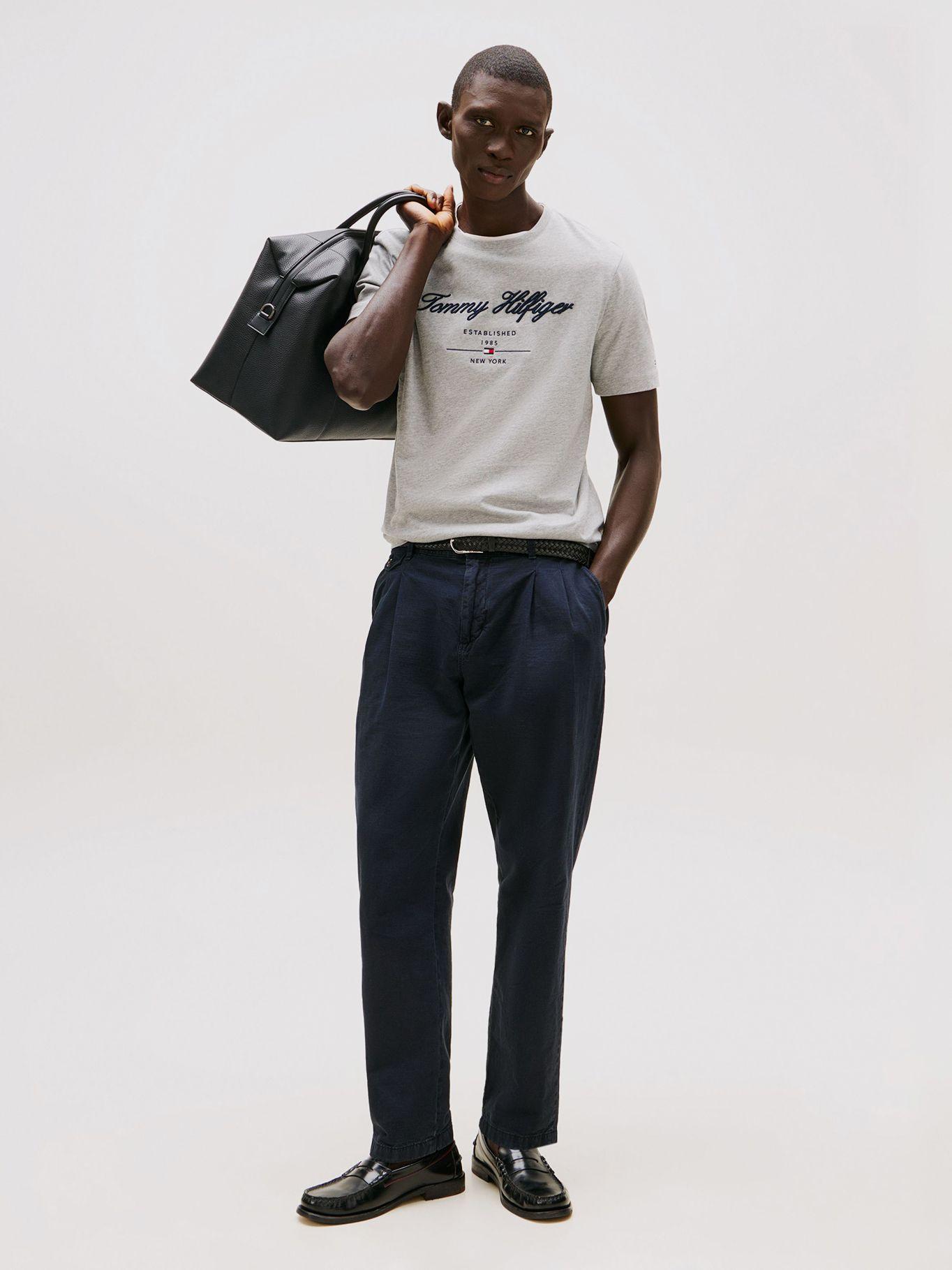 Polera Con Script Logo Gris Tommy Hilfiger-1