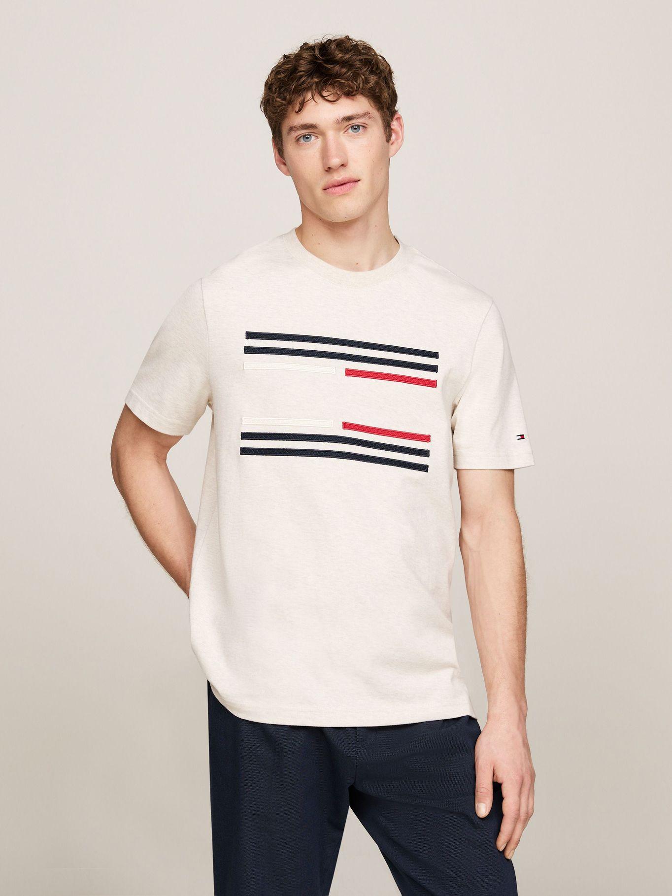 Polera Con Logo Flag Beige Tommy Hilfiger-0