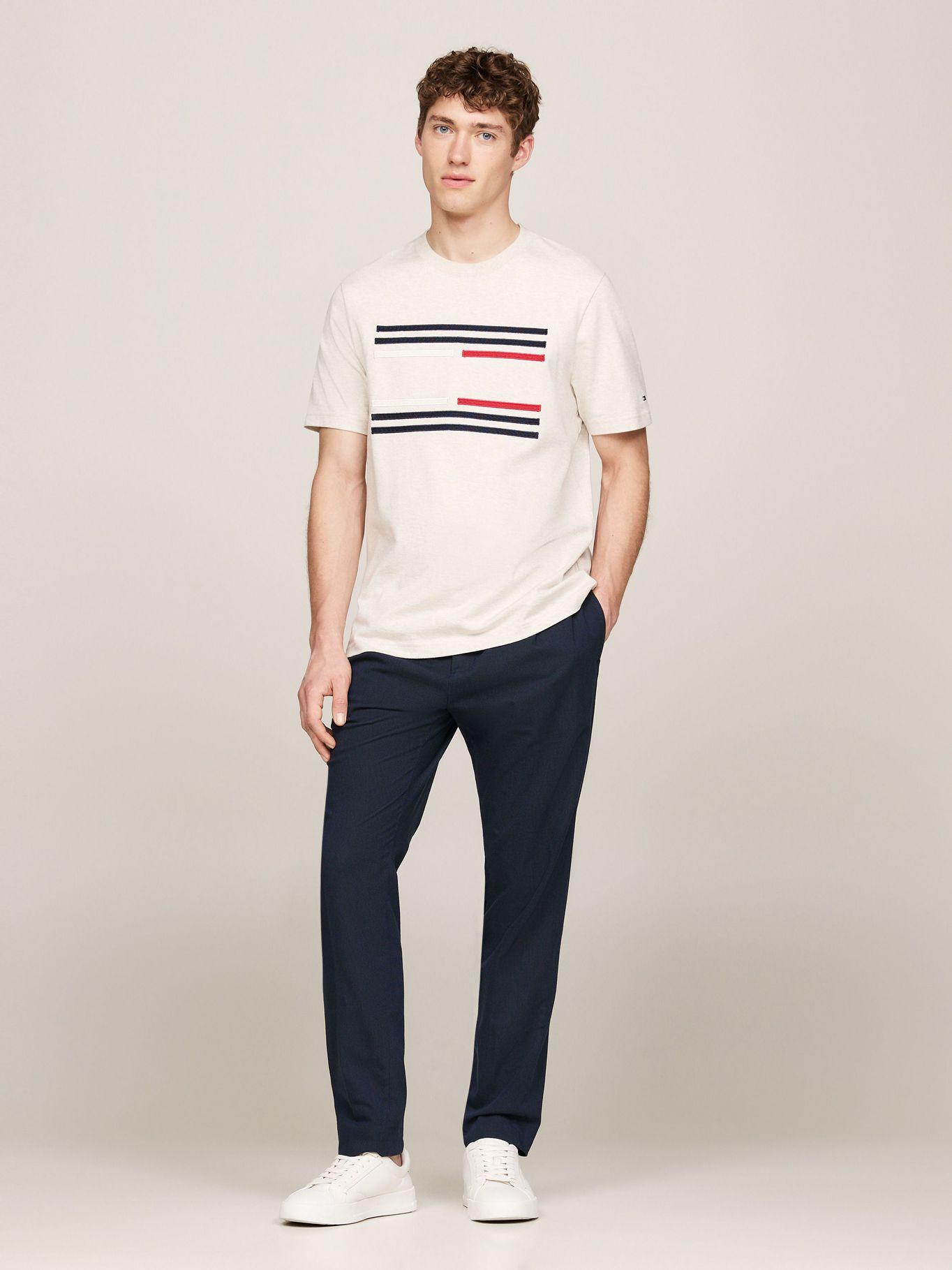 Polera Con Logo Flag Beige Tommy Hilfiger-1