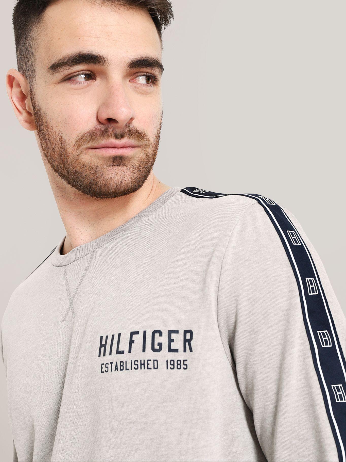 Pijama Polera C-Neck Manga Larga Gris Tommy Hilfiger-3
