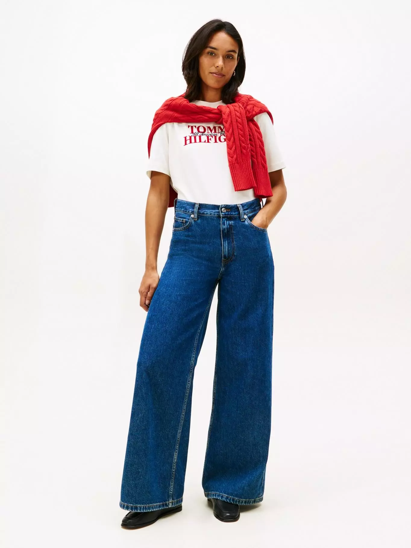 Polera Moderno  Logo Relaxed Fit Tommy Hilfiger Blanco-1