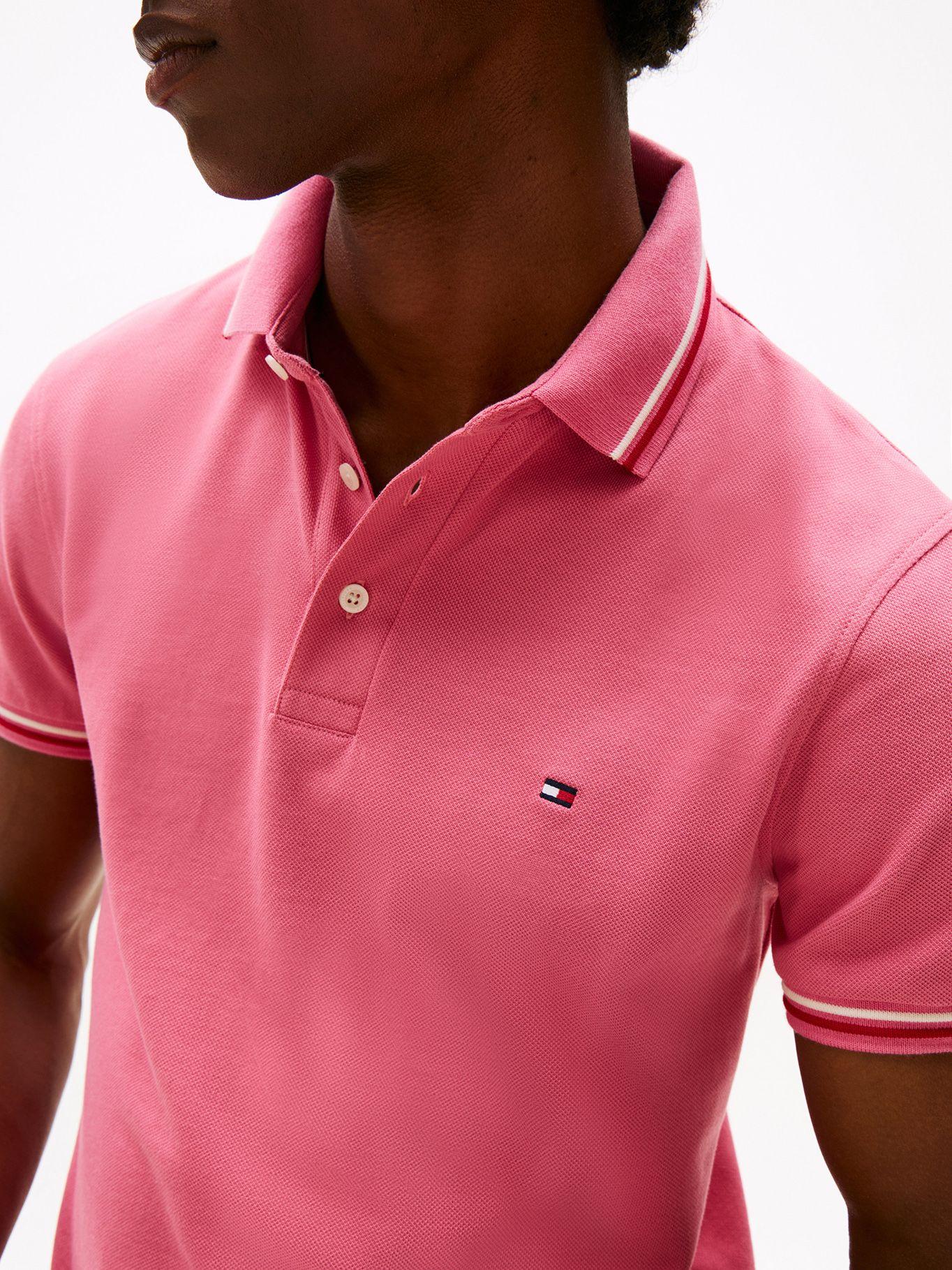 Polo Seasonal Ribeteado Slim  Rosado THW Tommy Hilfiger-3