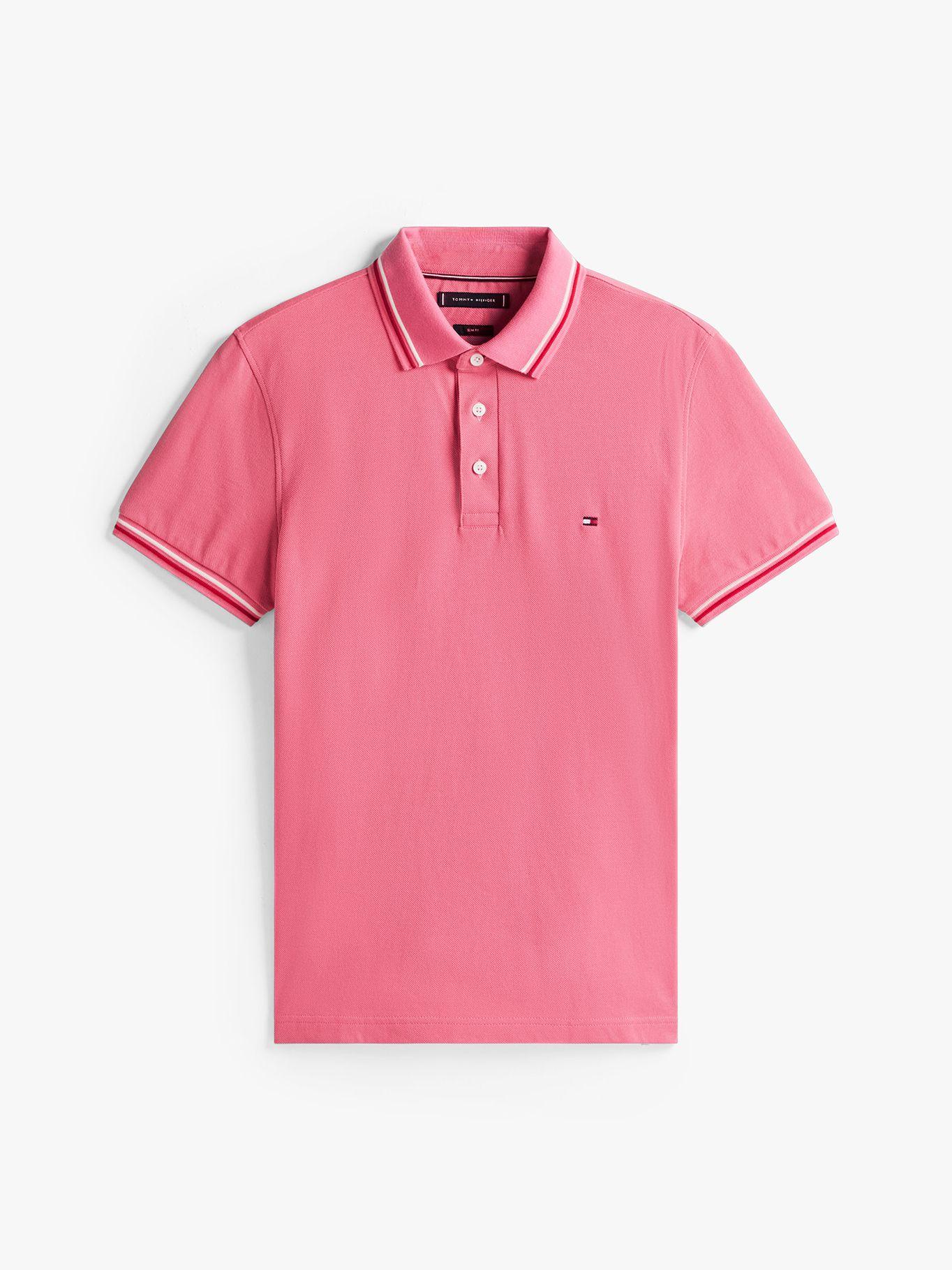 Polo Seasonal Ribeteado Slim  Rosado THW Tommy Hilfiger-4